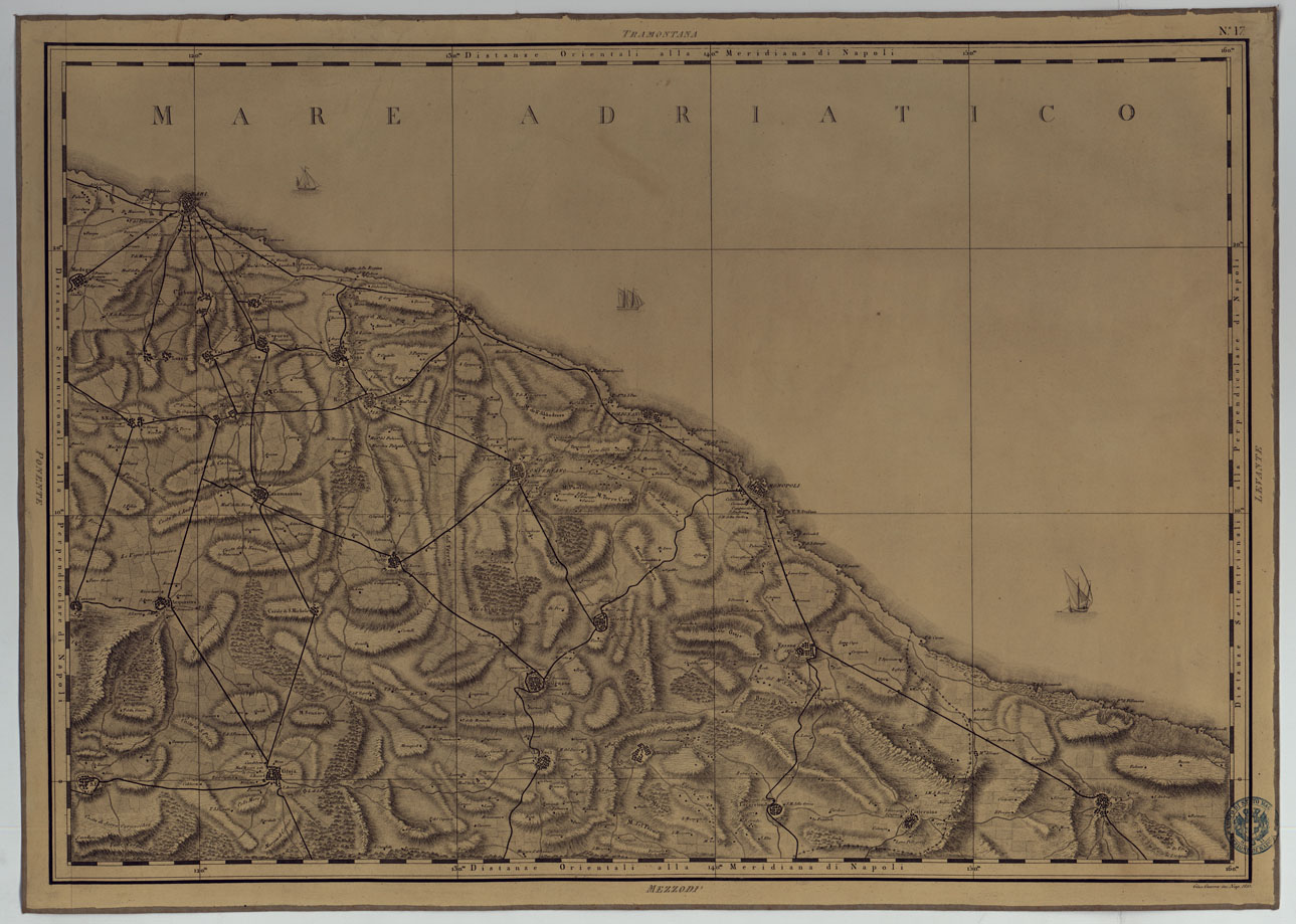 (N:4878) ATLANTE GEOGRAFICO DEL REGNO DI NAPOLI DELINEATO PER ORDINE DI FERDINANDO IV RE DELLE DUE SICILIE &C., &C., DA GIO. ANTONIO RIZZI ZANNONI GEOGRAFO DI SUA MAESTA' E TERMINATO NEL 1808 - TAVOLA 17. (CA006958) Carte e stampe antiche: riproduzione a colori su carta (formato A1)