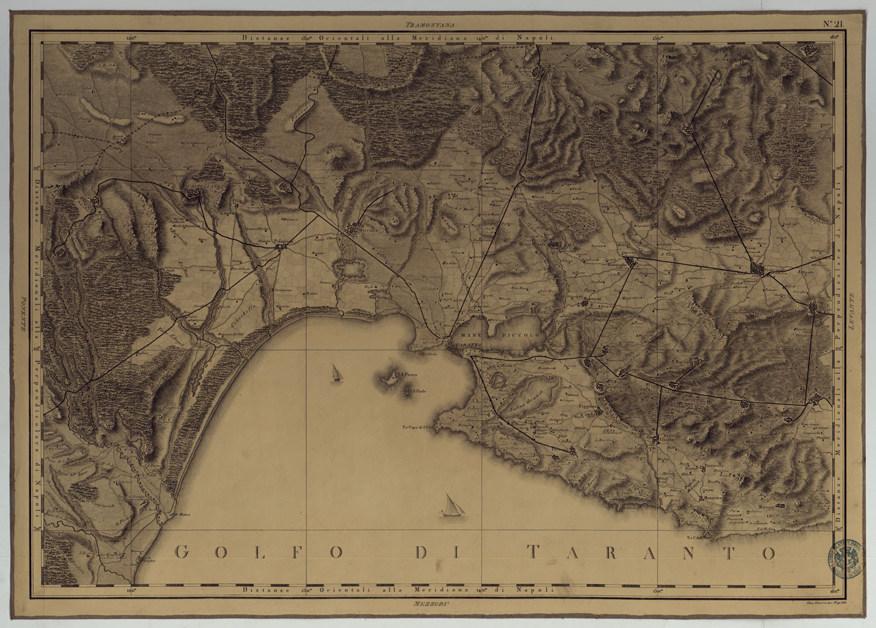 (N:4883) ATLANTE GEOGRAFICO DEL REGNO DI NAPOLI DELINEATO PER ORDINE DI FERDINANDO IV RE DELLE DUE SICILIE &C., &C., DA GIO. ANTONIO RIZZI ZANNONI GEOGRAFO DI SUA MAESTA' E TERMINATO NEL 1808 - TAVOLA 21. (CA006962) Carte e stampe antiche: riproduzione a colori su carta (formato A1)