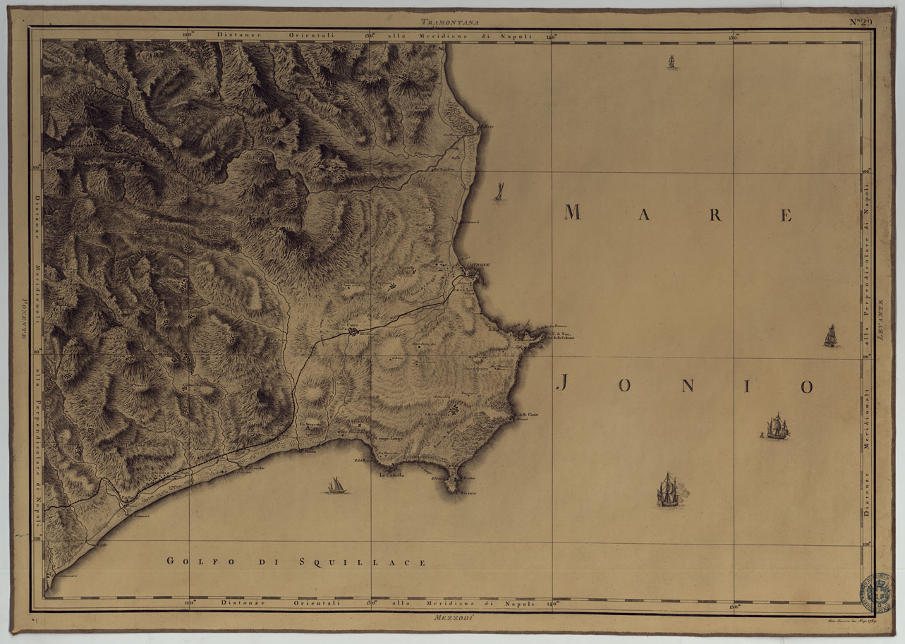 (N:4892) ATLANTE GEOGRAFICO DEL REGNO DI NAPOLI DELINEATO PER ORDINE DI FERDINANDO IV RE DELLE DUE SICILIE &C., &C., DA GIO. ANTONIO RIZZI ZANNONI GEOGRAFO DI SUA MAESTA' E TERMINATO NEL 1808 - TAVOLA 29. (CA006970) Carte e stampe antiche: riproduzione a colori su carta (formato A1)
