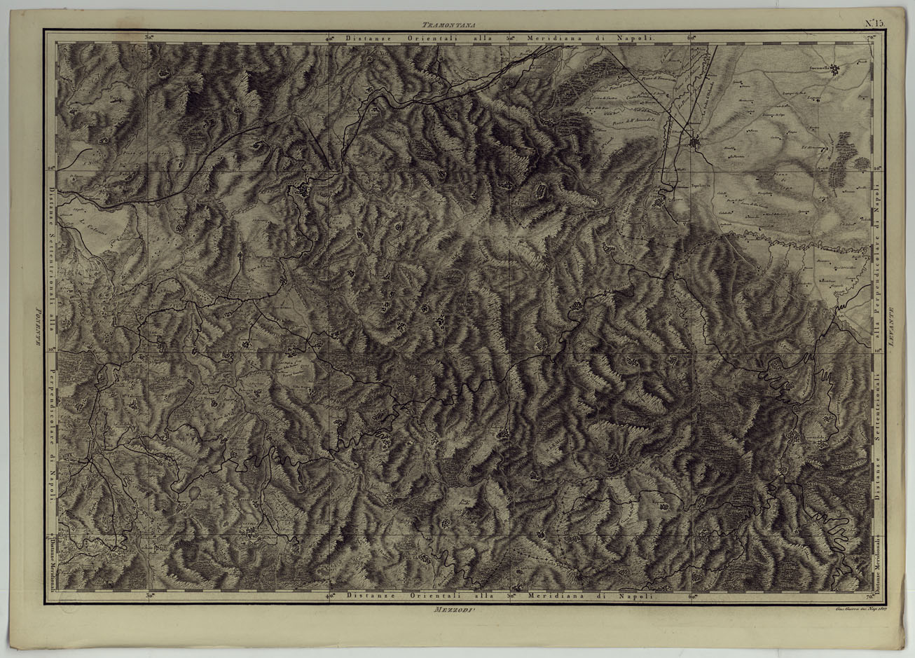 (N:25033) ATLANTE GEOGRAFICO DEL REGNO DI NAPOLI DELINEATO PER ORDINE DI FERDINANDO IV RE DELLE DUE SICILIE &C., &C., DA GIO. ANTONIO RIZZI ZANNONI GEOGRAFO DI SUA MAESTA' E TERMINATO NEL 1808 - TAVOLA 15. (CA006990) Carte e stampe antiche: riproduzione a colori su carta (formato A1)