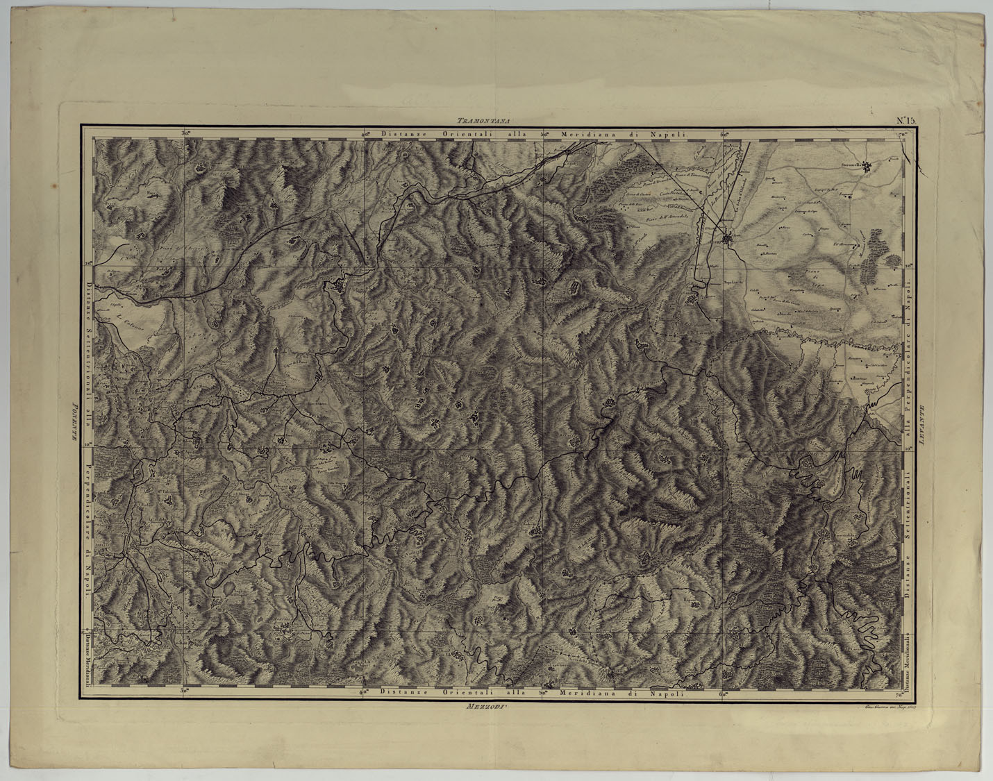 (N:25034) ATLANTE GEOGRAFICO DEL REGNO DI NAPOLI DELINEATO PER ORDINE DI FERDINANDO IV RE DELLE DUE SICILIE &C., &C., DA GIO. ANTONIO RIZZI ZANNONI GEOGRAFO DI SUA MAESTA' E TERMINATO NEL 1808 - TAVOLA 15 ALTRA COPIA. (CA006991) Carte e stampe antiche: riproduzione a colori su carta (formato A1)