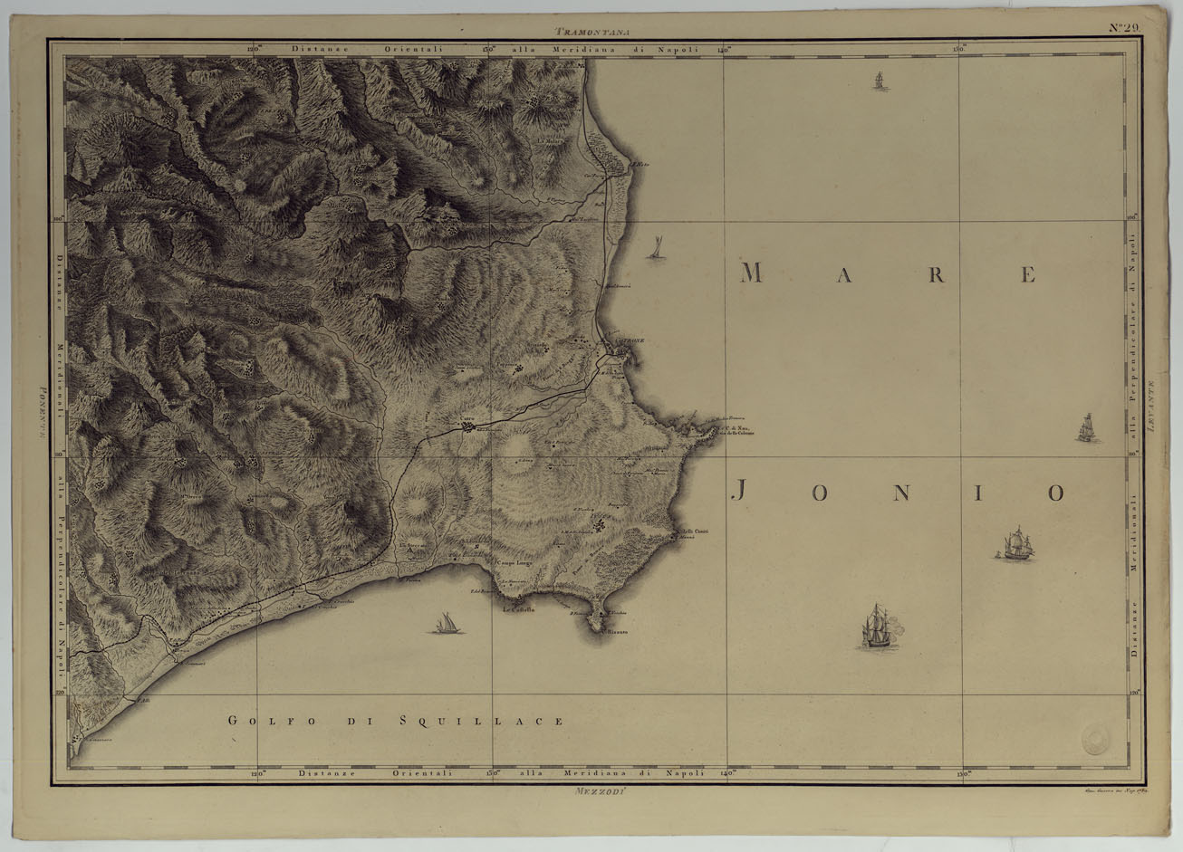(N:25048) ATLANTE GEOGRAFICO DEL REGNO DI NAPOLI DELINEATO PER ORDINE DI FERDINANDO IV RE DELLE DUE SICILIE &C., &C., DA GIO. ANTONIO RIZZI ZANNONI GEOGRAFO DI SUA MAESTA' E TERMINATO NEL 1808 - TAVOLA 29. (CA007005) Carte e stampe antiche: riproduzione a colori su carta (formato A1)
