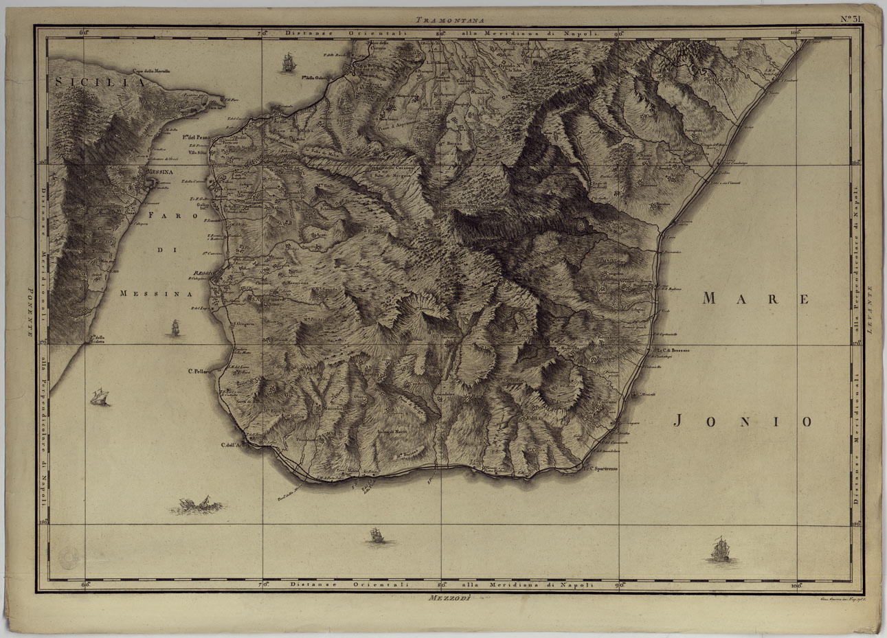 (N:25050) ATLANTE GEOGRAFICO DEL REGNO DI NAPOLI DELINEATO PER ORDINE DI FERDINANDO IV RE DELLE DUE SICILIE &C., &C., DA GIO. ANTONIO RIZZI ZANNONI GEOGRAFO DI SUA MAESTA' E TERMINATO NEL 1808 - TAVOLA 31. (CA007007) Carte e stampe antiche: riproduzione a colori su carta (formato A1)