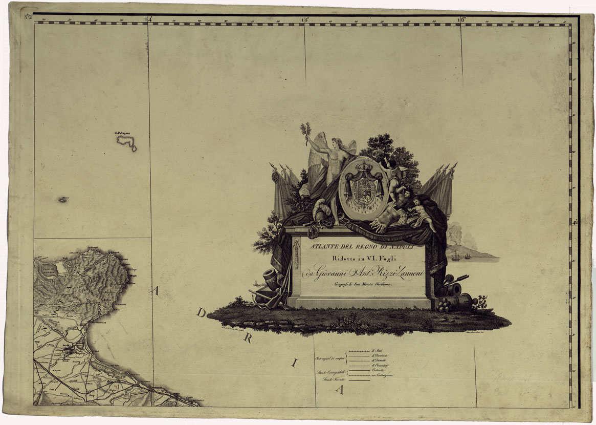 (N:4906) ATLANTE DEL REGNO DI NAPOLI RIDOTTO IN VI FOGLI DA GIOVANNI ANTONIO RIZZI ZANNONI GEOGRAFO DI SUA MAESTA' SICILIANA - FOGLIO 2. (CA007010) Carte e stampe antiche: riproduzione a colori su carta (formato A1)