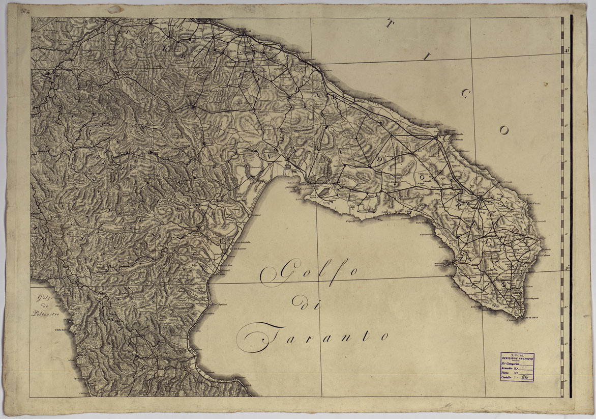 (N:4908) ATLANTE DEL REGNO DI NAPOLI RIDOTTO IN VI FOGLI DA GIOVANNI ANTONIO RIZZI ZANNONI GEOGRAFO DI SUA MAESTA' SICILIANA - FOGLIO 4. (CA007012) Carte e stampe antiche: riproduzione a colori su carta (formato A1)