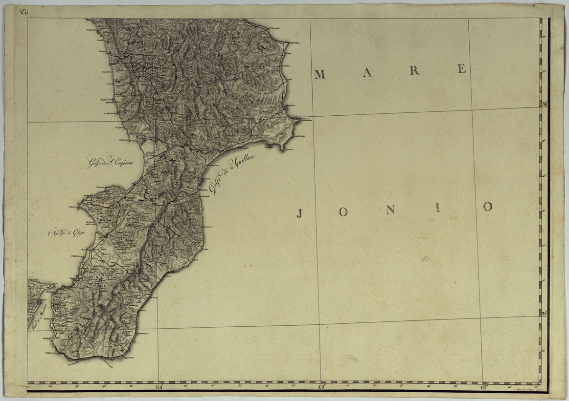 (N:4910) ATLANTE DEL REGNO DI NAPOLI RIDOTTO IN VI FOGLI DA GIOVANNI ANTONIO RIZZI ZANNONI GEOGRAFO DI SUA MAESTA' SICILIANA - FOGLIO 6. (CA007014) Carte e stampe antiche: riproduzione a colori su carta (formato A1)