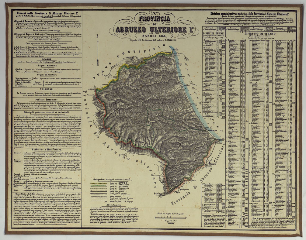 (N:14777) CARTA AMMINISTRATIVA DEL REGNO DELLE DUE SICILIE DIVISA IN SINGOLE PROVINCIE - PROVINCIA DI ABRUZZO ULTERIORE 1. (CA007062) Carte e stampe antiche: riproduzione a colori su carta (formato A1)
