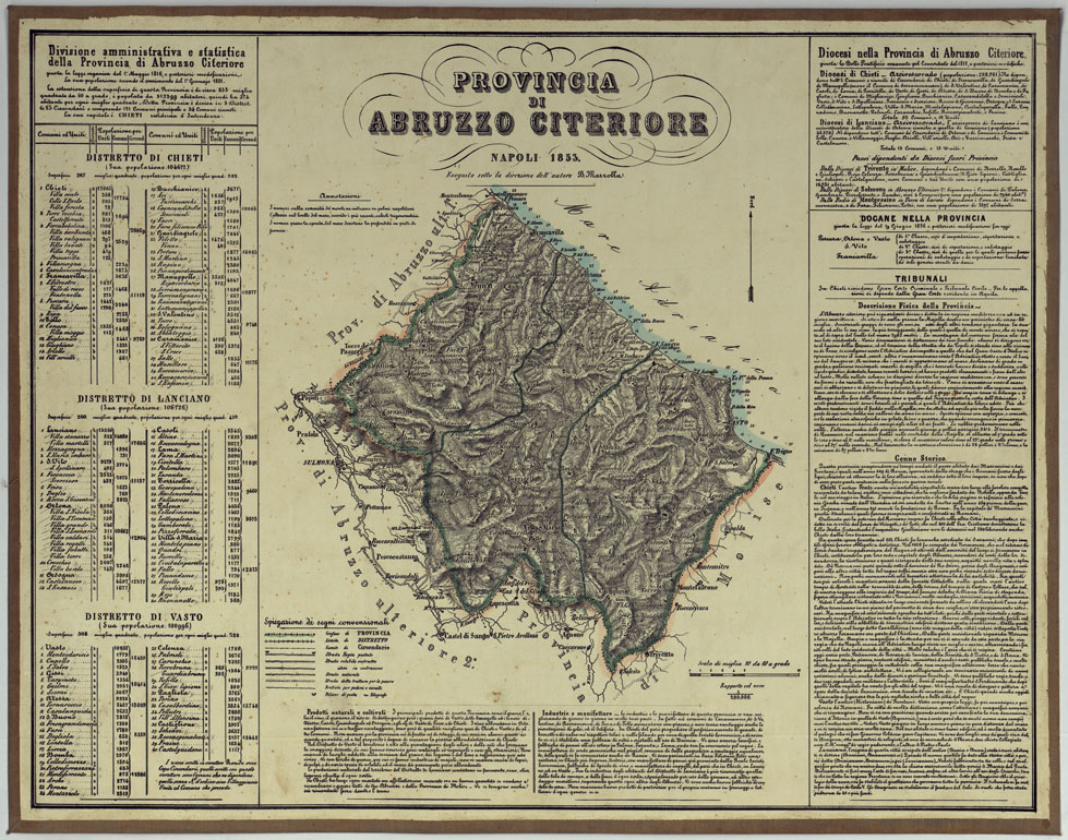 (N:14776) CARTA AMMINISTRATIVA DEL REGNO DELLE DUE SICILIE DIVISA IN SINGOLE PROVINCIE - PROVINCIA DI ABRUZZO CITERIORE. (CA007064) Carte e stampe antiche: riproduzione a colori su carta (formato A1)