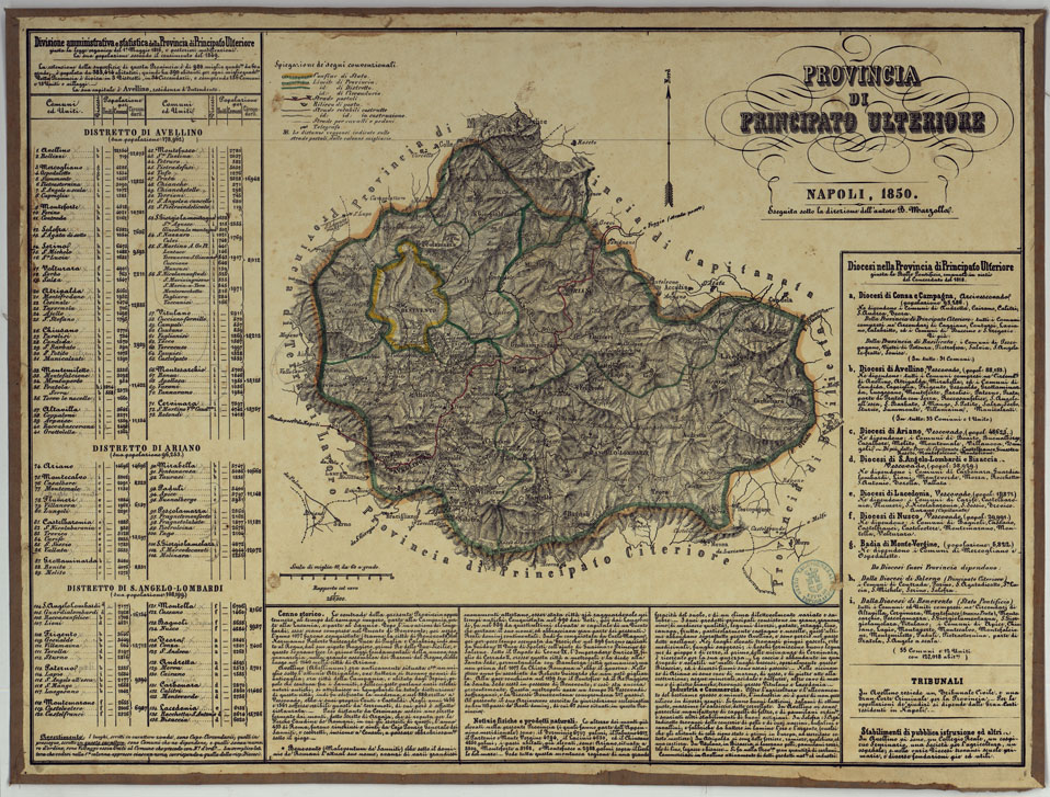 (N:14793) CARTA AMMINISTRATIVA DEL REGNO DELLE DUE SICILIE DIVISA IN SINGOLE PROVINCIE - PROVINCIA DI PRINCIPATO ULTERIORE. (CA007068) Carte e stampe antiche: riproduzione a colori su carta (formato A1)