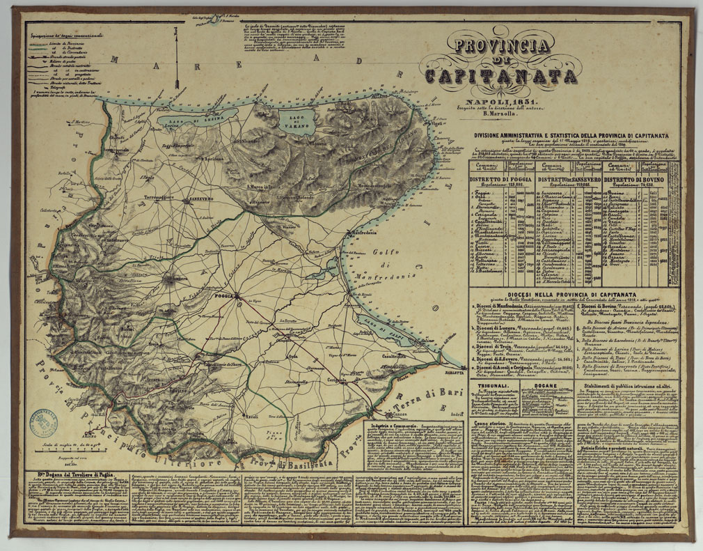 (N:14784) CARTA AMMINISTRATIVA DEL REGNO DELLE DUE SICILIE DIVISA IN SINGOLE PROVINCIE - PROVINCIA CAPITANATA. (CA007070) Carte e stampe antiche: riproduzione a colori su carta (formato A1)