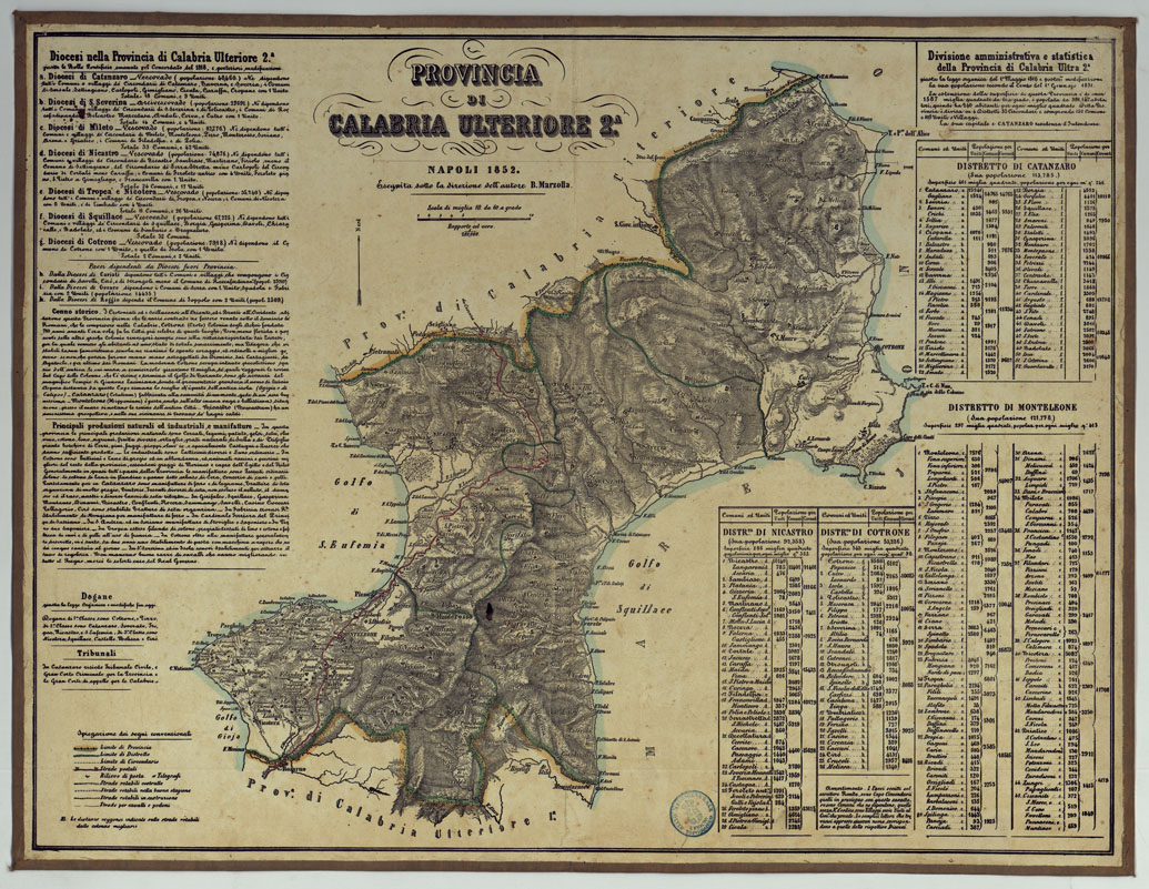 (N:14782) CARTA AMMINISTRATIVA DEL REGNO DELLE DUE SICILIE DIVISA IN SINGOLE PROVINCIE - PROVINCIA DI CALABRIA ULTERIORE 2. (CA007075) Carte e stampe antiche: riproduzione a colori su carta (formato A1)
