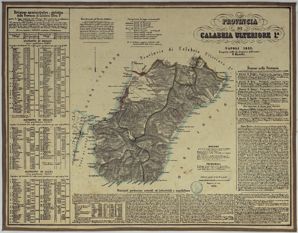 (N:14781) CARTA AMMINISTRATIVA DEL REGNO DELLE DUE SICILIE DIVISA IN SINGOLE PROVINCIE - PROVINCIA DI CALABRIA ULTERIORE 1. (CA007076) Carte e stampe antiche: riproduzione a colori su carta (formato A1)