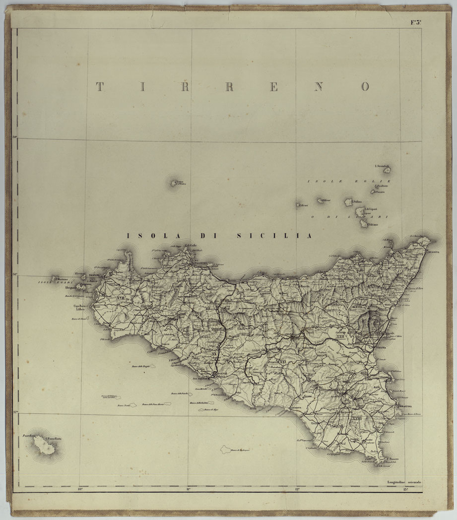 (N:25072) CARTA DELLE PROVINCIE MERIDIONALI D'ITALIA INDICANTE LE TAPPE MILITARI ED I RILIEVI POSTALI COSTRUTTA NEL R.LE OFFICIO TOPOGRAFICO DI NAPOLI SUI MIGLIORI ELEMENTI GEODETICI E TOPOGRAFICI - FOGLIO 3. (CA007094) Carte e stampe antiche: riproduzione a colori su carta (formato A1)