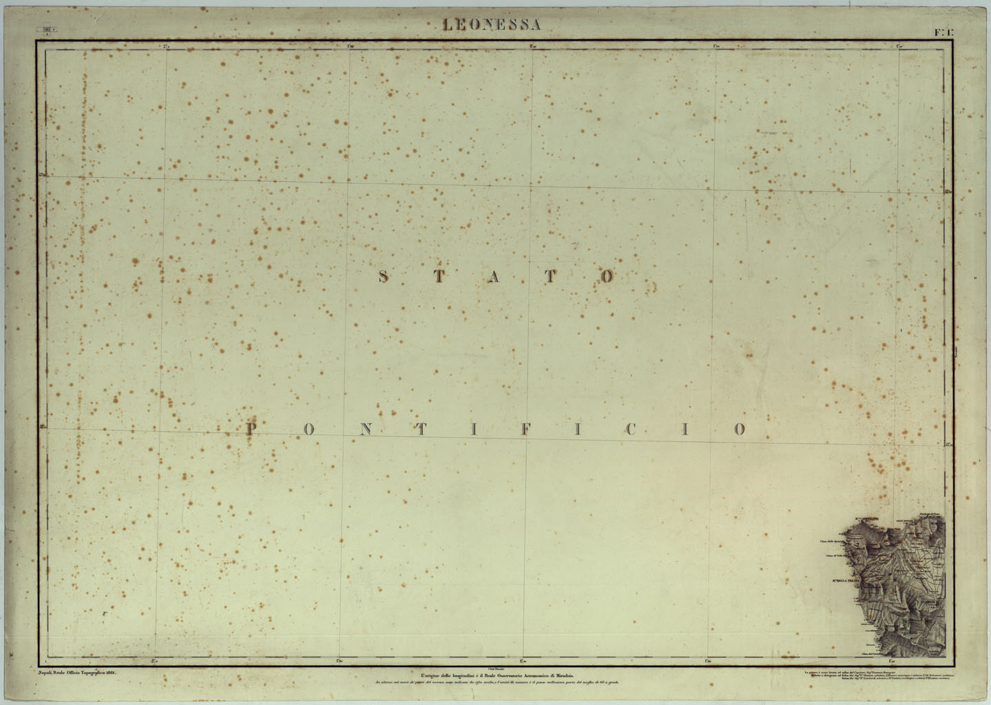 (N:14805) CARTA DEL REGNO DI NAPOLI - FOGLIO 1 LEONESSA. (CA007096, CA007097) Carte e stampe antiche: riproduzione a colori su carta (formato A1)