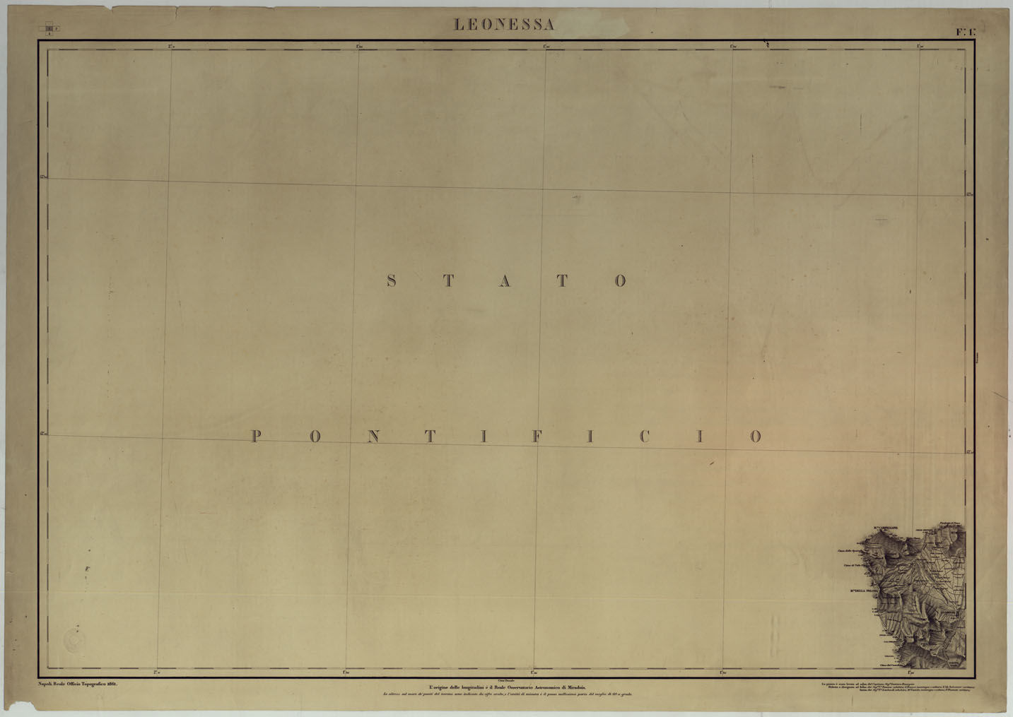 (N:14805) CARTA DEL REGNO DI NAPOLI - FOGLIO 1 LEONESSA. (CA007096, CA007097) Carte e stampe antiche: riproduzione a colori su carta (formato A1)