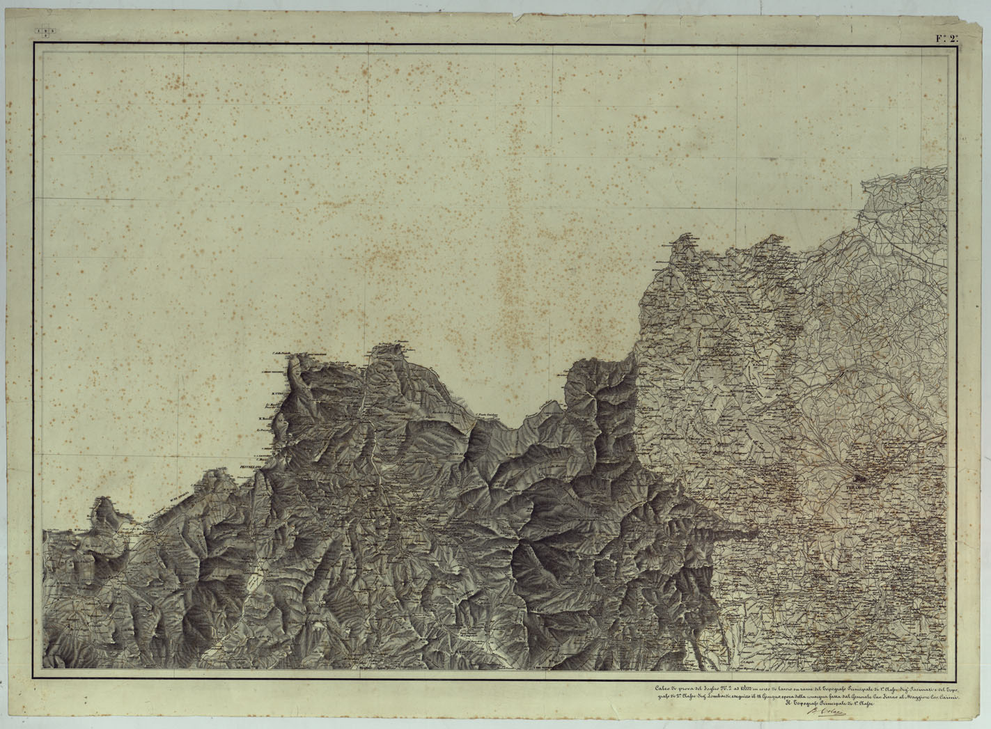 (N:14808) CARTA DEL REGNO DI NAPOLI - FOGLIO 2  TERAMO. (CA007098) Carte e stampe antiche: riproduzione a colori su carta (formato A1)