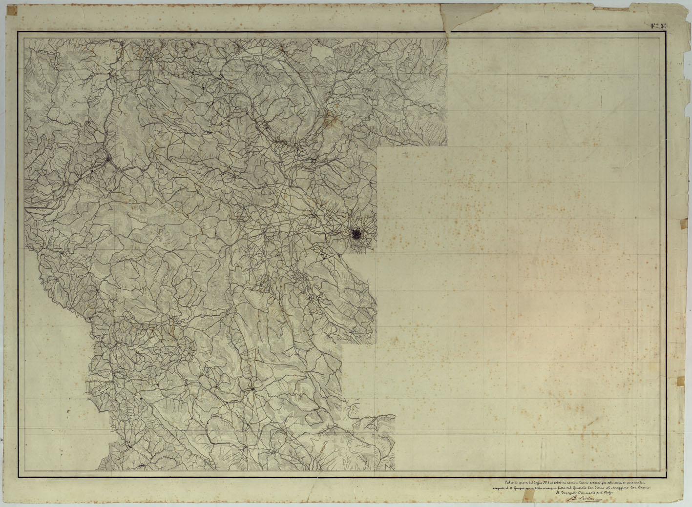 (N:14812) CARTA DEL REGNO DI NAPOLI - FOGLIO 5. (CA007102) Carte e stampe antiche: riproduzione a colori su carta (formato A1)