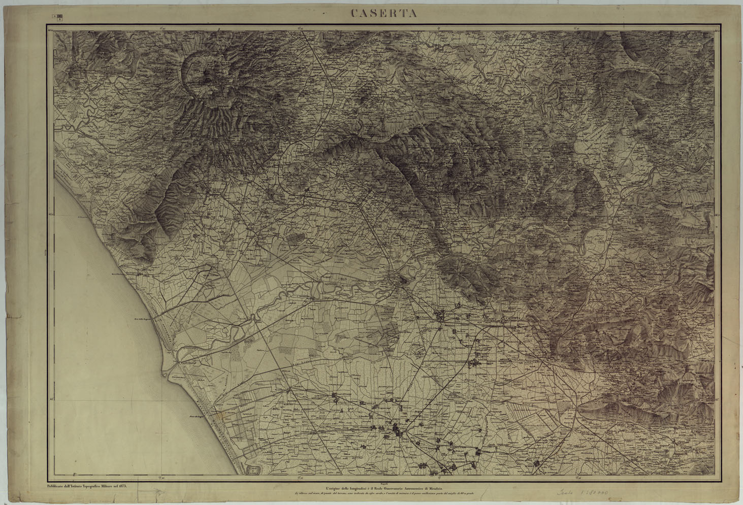 (N:14807) CARTA DEL REGNO DI NAPOLI - FOGLIO 18  CASERTA. (CA007105) Carte e stampe antiche: riproduzione a colori su carta (formato A1)