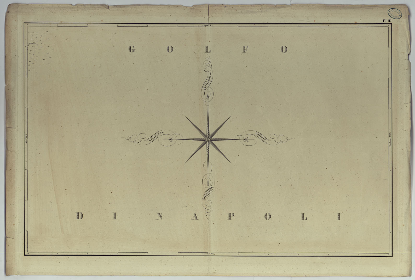 (N:9103) CARTA TOPOGRAFICA ED IDROGRAFICA DEI CONTORNI DI NAPOLI LEVATA PER ORDINE DI S.M. FERDINANDO I RE DEL REGNO DELLE DUE SICILIE DAGLI UFFIZIALI DELLO STATO MAGGIORE E DALL'INGEGNERI TOPOGRAFI NEGLI ANNI 1817-1818-1819 - FOGLIO 11. (CA007123) Carte e stampe antiche: riproduzione a colori su carta (formato A1)