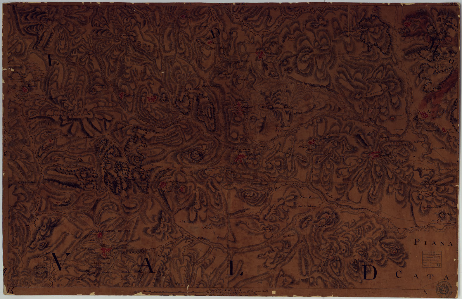 (N:4947) Carta Generale della Sicilia - Foglio 14 (CA007156) Carte e stampe antiche: riproduzione a colori su carta (formato A1)