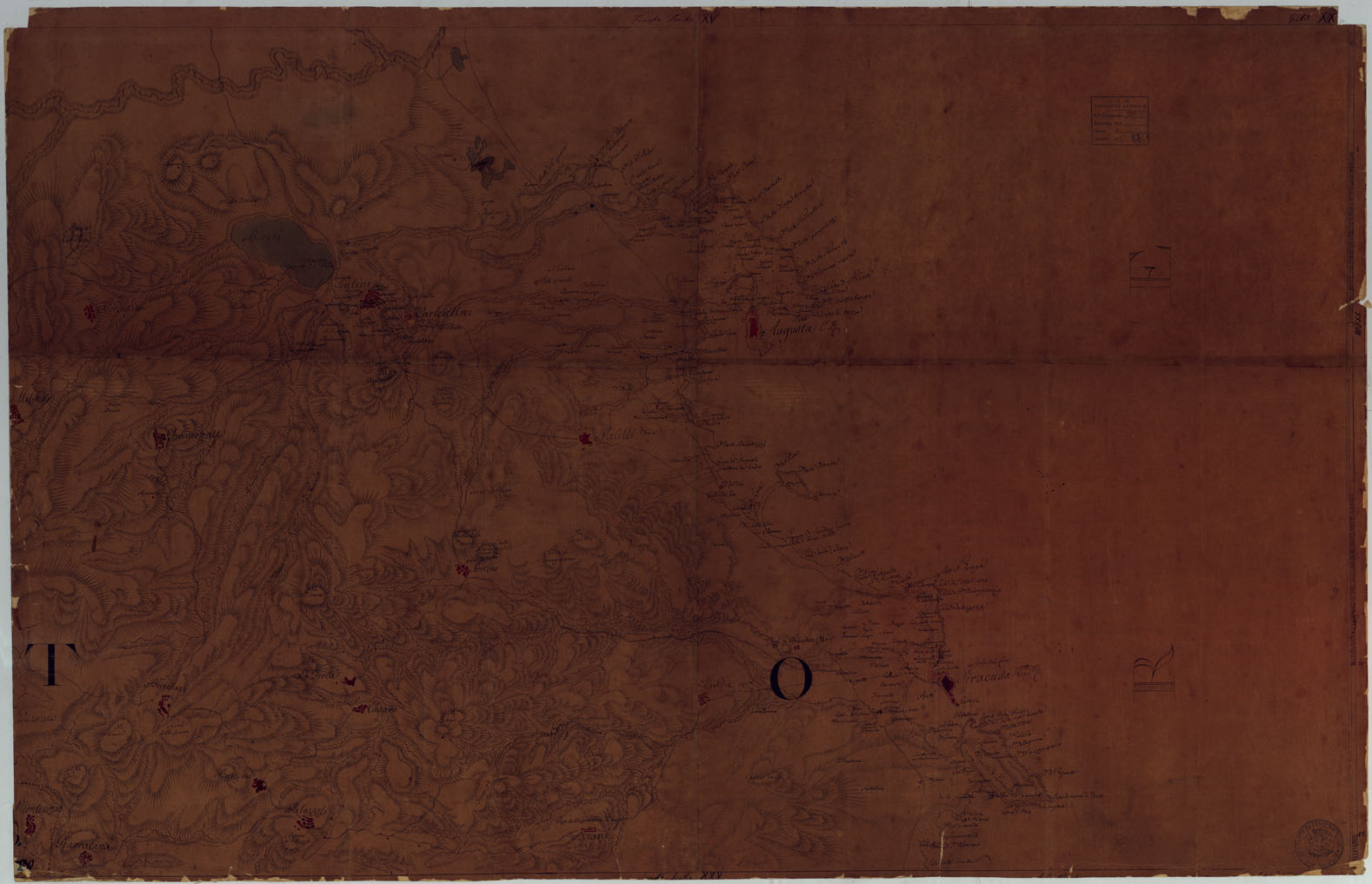 (N:4961) Carta Generale della Sicilia - Foglio 20 (CA007162) Carte e stampe antiche: riproduzione a colori su carta (formato A1)