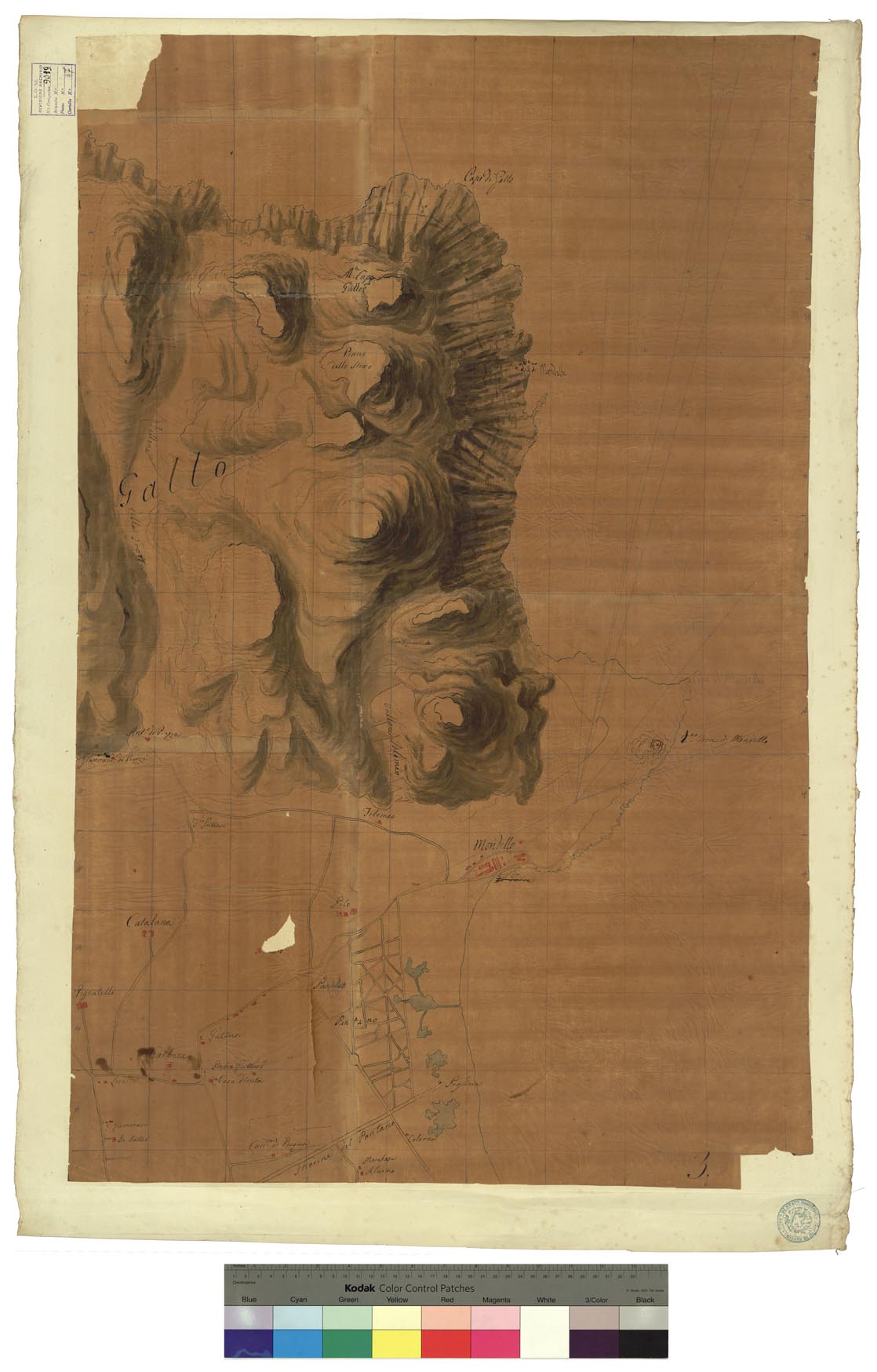 (N:17081) CARTA TOPOGRAFICA DEL REAL SITO DE COLLI AL NORD DELLA CITTA' DI PALERMO, DE SUOI AGGREGATI, E DELLE REALI RISERVE ADIACENTI LEVATE PER ORDINE DI S.M. FERDINANDO I RE DEL REGNO DELLE DUE SICILIE - Foglio 3 (CA007172) Carte e stampe antiche: riproduzione a colori su carta (formato A1)
