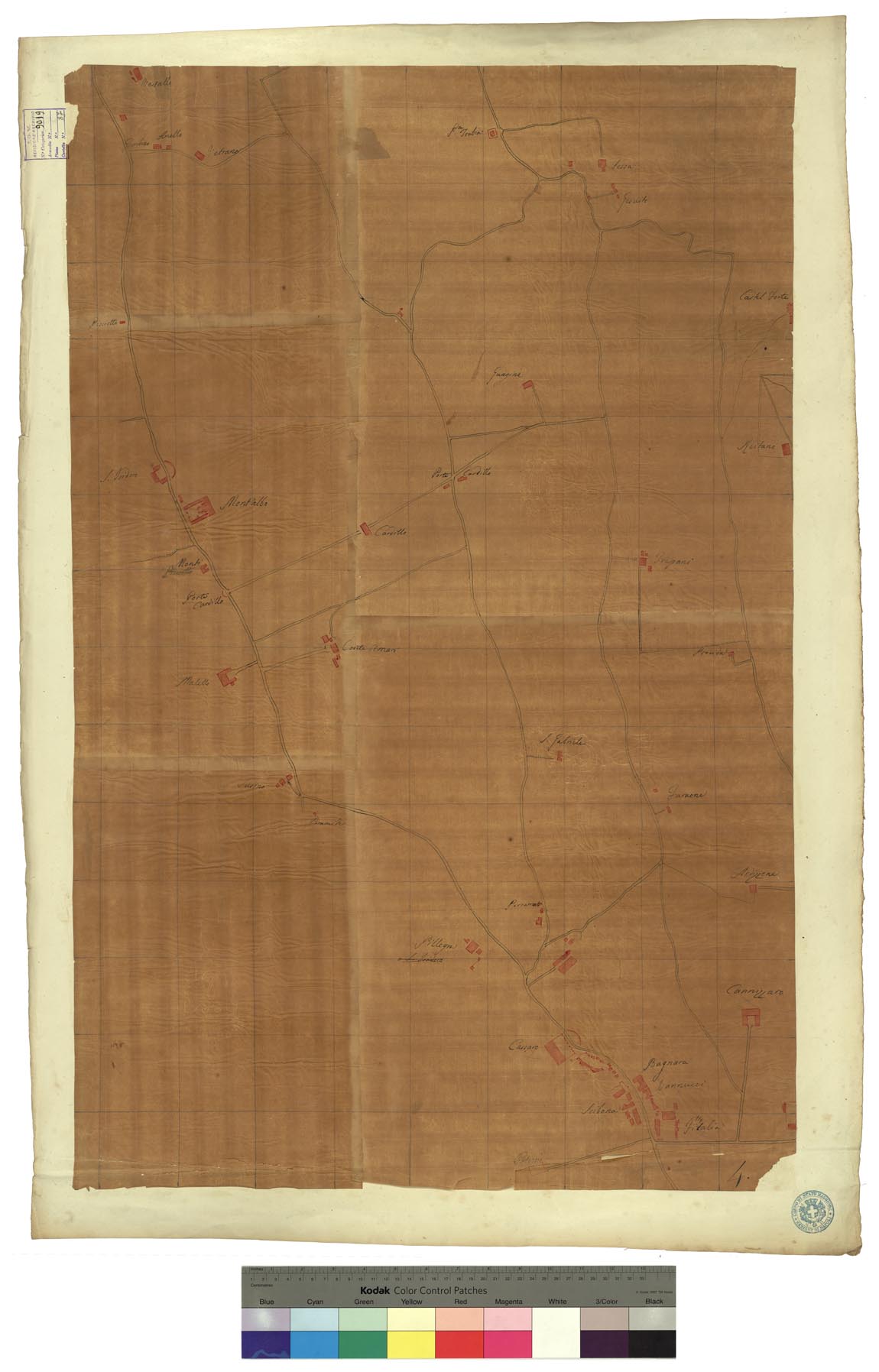(N:17082) CARTA TOPOGRAFICA DEL REAL SITO DE COLLI AL NORD DELLA CITTA' DI PALERMO, DE SUOI AGGREGATI, E DELLE REALI RISERVE ADIACENTI LEVATE PER ORDINE DI S.M. FERDINANDO I RE DEL REGNO DELLE DUE SICILIE - Foglio 4 (CA007173) Carte e stampe antiche: riproduzione a colori su carta (formato A1)