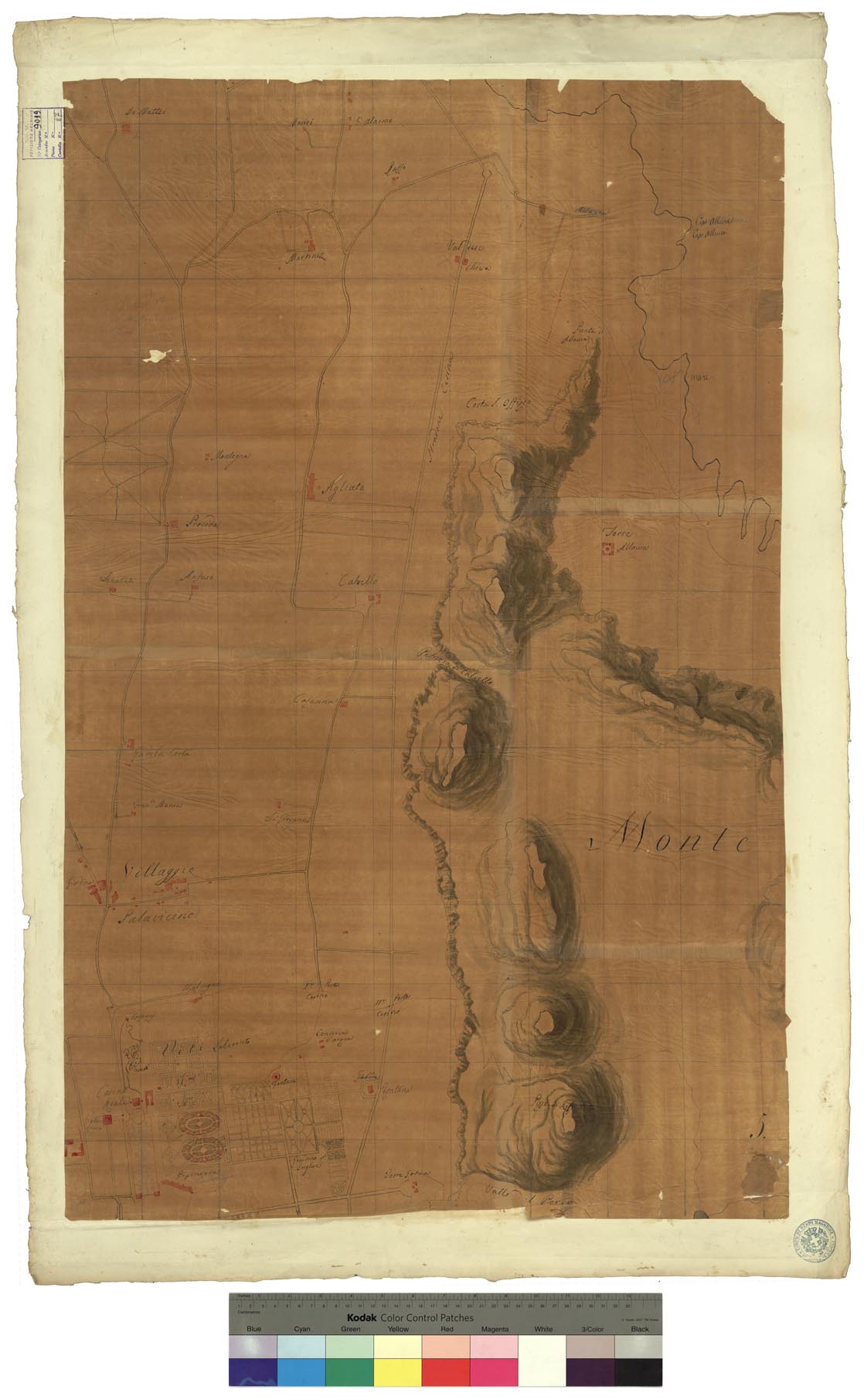 (N:17083) CARTA TOPOGRAFICA DEL REAL SITO DE COLLI AL NORD DELLA CITTA' DI PALERMO, DE SUOI AGGREGATI, E DELLE REALI RISERVE ADIACENTI LEVATE PER ORDINE DI S.M. FERDINANDO I RE DEL REGNO DELLE DUE SICILIE - Foglio 5 (CA007174) Carte e stampe antiche: riproduzione a colori su carta (formato A1)