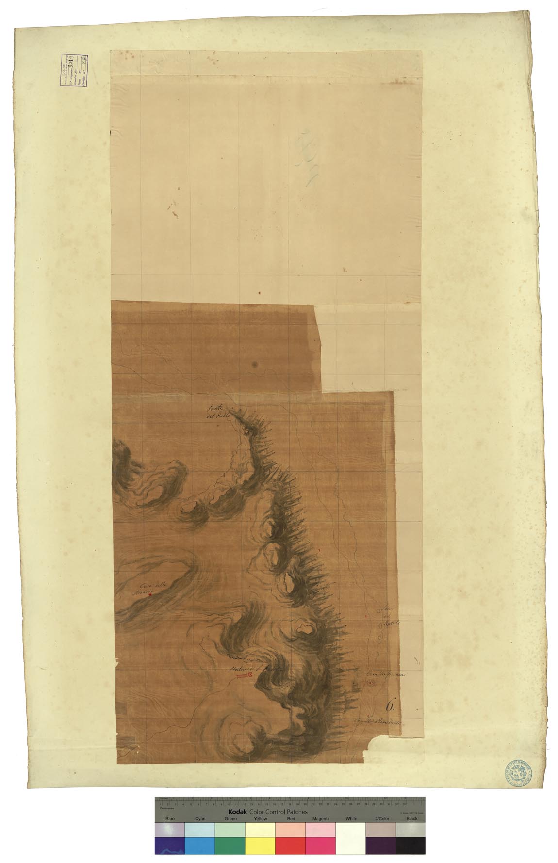 (N:17084) CARTA TOPOGRAFICA DEL REAL SITO DE COLLI AL NORD DELLA CITTA' DI PALERMO, DE SUOI AGGREGATI, E DELLE REALI RISERVE ADIACENTI LEVATE PER ORDINE DI S.M. FERDINANDO I RE DEL REGNO DELLE DUE SICILIE - Foglio 6 (CA007175) Carte e stampe antiche: riproduzione a colori su carta (formato A1)