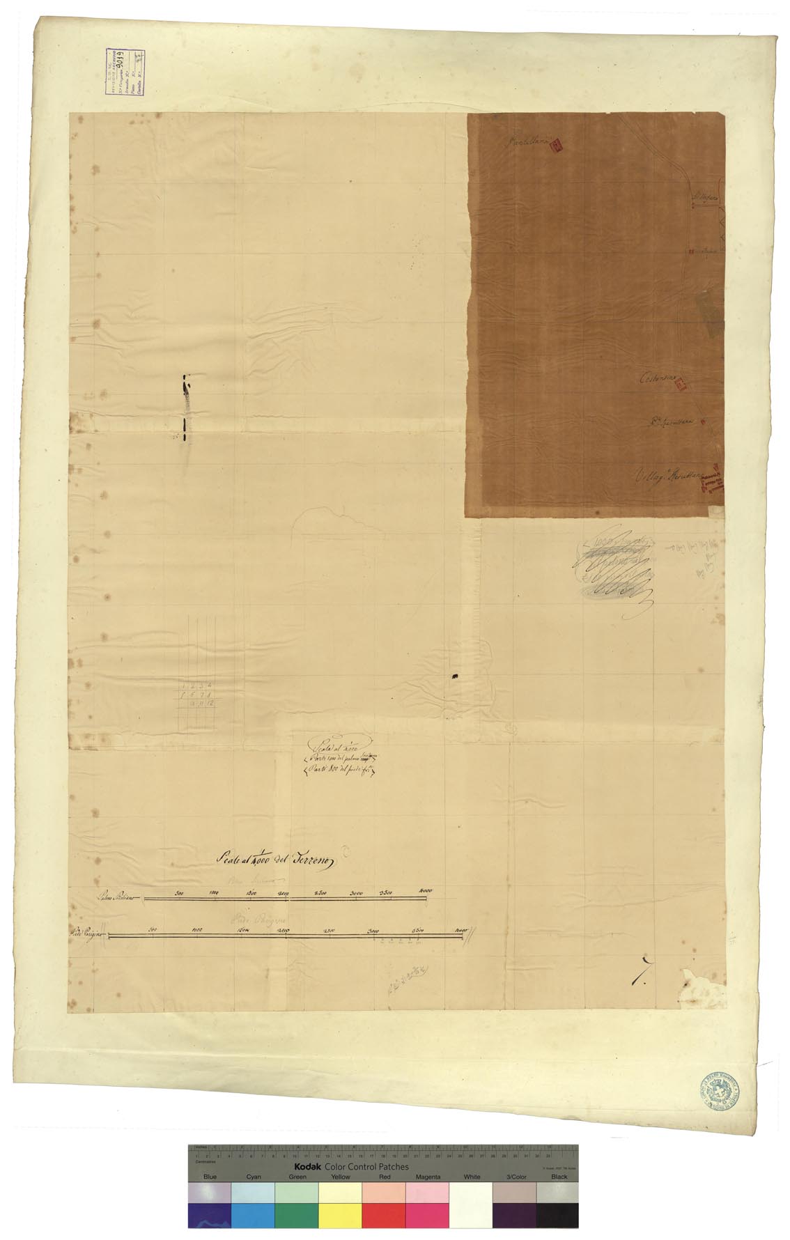 (N:17085) CARTA TOPOGRAFICA DEL REAL SITO DE COLLI AL NORD DELLA CITTA' DI PALERMO, DE SUOI AGGREGATI, E DELLE REALI RISERVE ADIACENTI LEVATE PER ORDINE DI S.M. FERDINANDO I RE DEL REGNO DELLE DUE SICILIE - Foglio 7 (CA007176) Carte e stampe antiche: riproduzione a colori su carta (formato A1)
