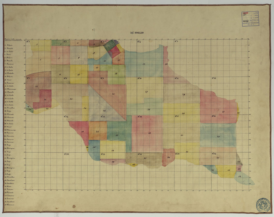 (N:14654) CARTA TOPOGRAFICA DELLA REGIONE DI PALERMO LEVATA  DAL REALE OFFICIO TOPOGRAFICO DI NAPOLI - 56 Foglio (CA007184) Carte e stampe antiche: riproduzione a colori su carta (formato A1)