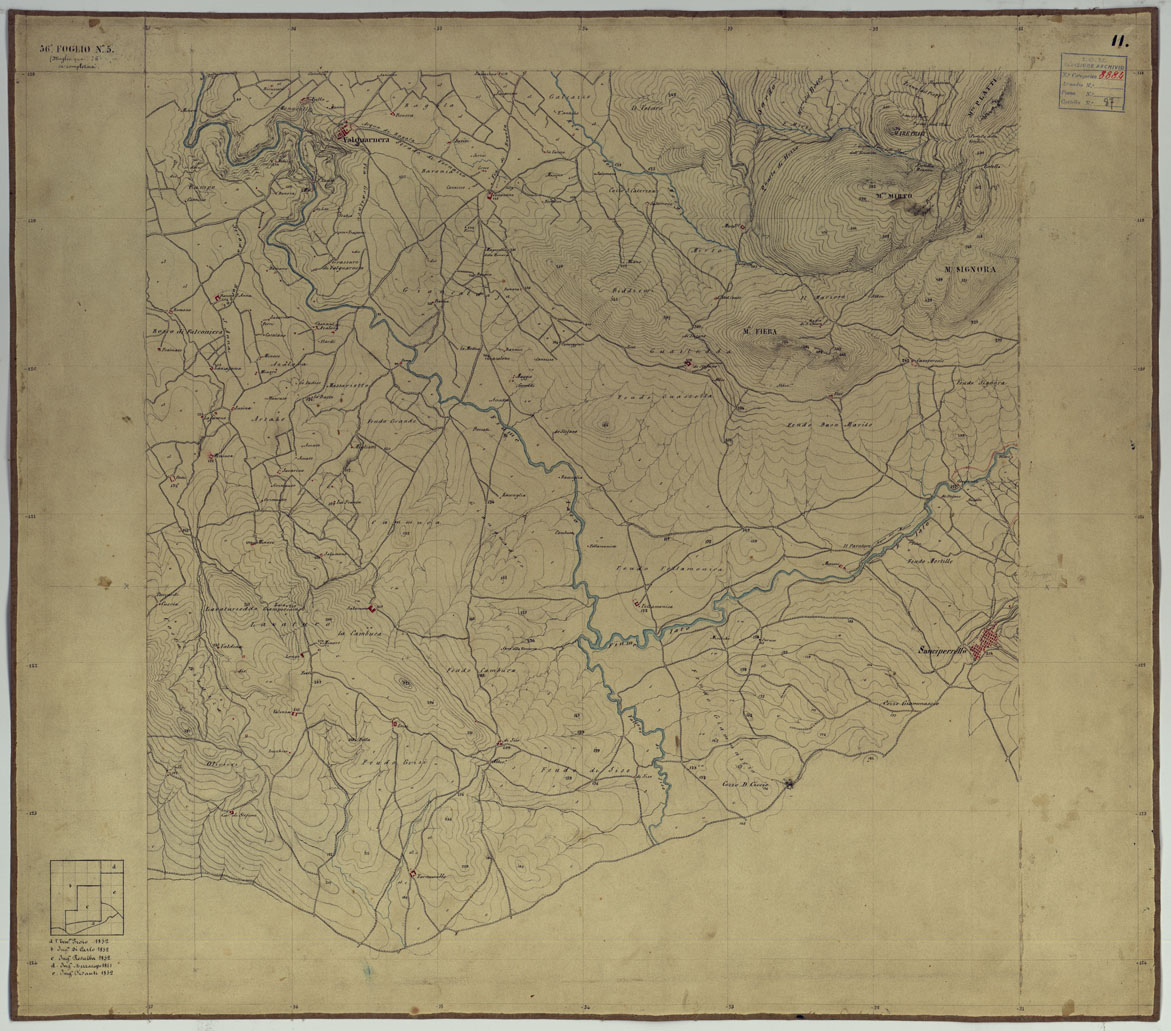 (N:14657) CARTA TOPOGRAFICA DELLA REGIONE DI PALERMO LEVATA  DAL REALE OFFICIO TOPOGRAFICO DI NAPOLI - Foglio 11 San Cipirello (CA007195) Carte e stampe antiche: riproduzione a colori su carta (formato A1)