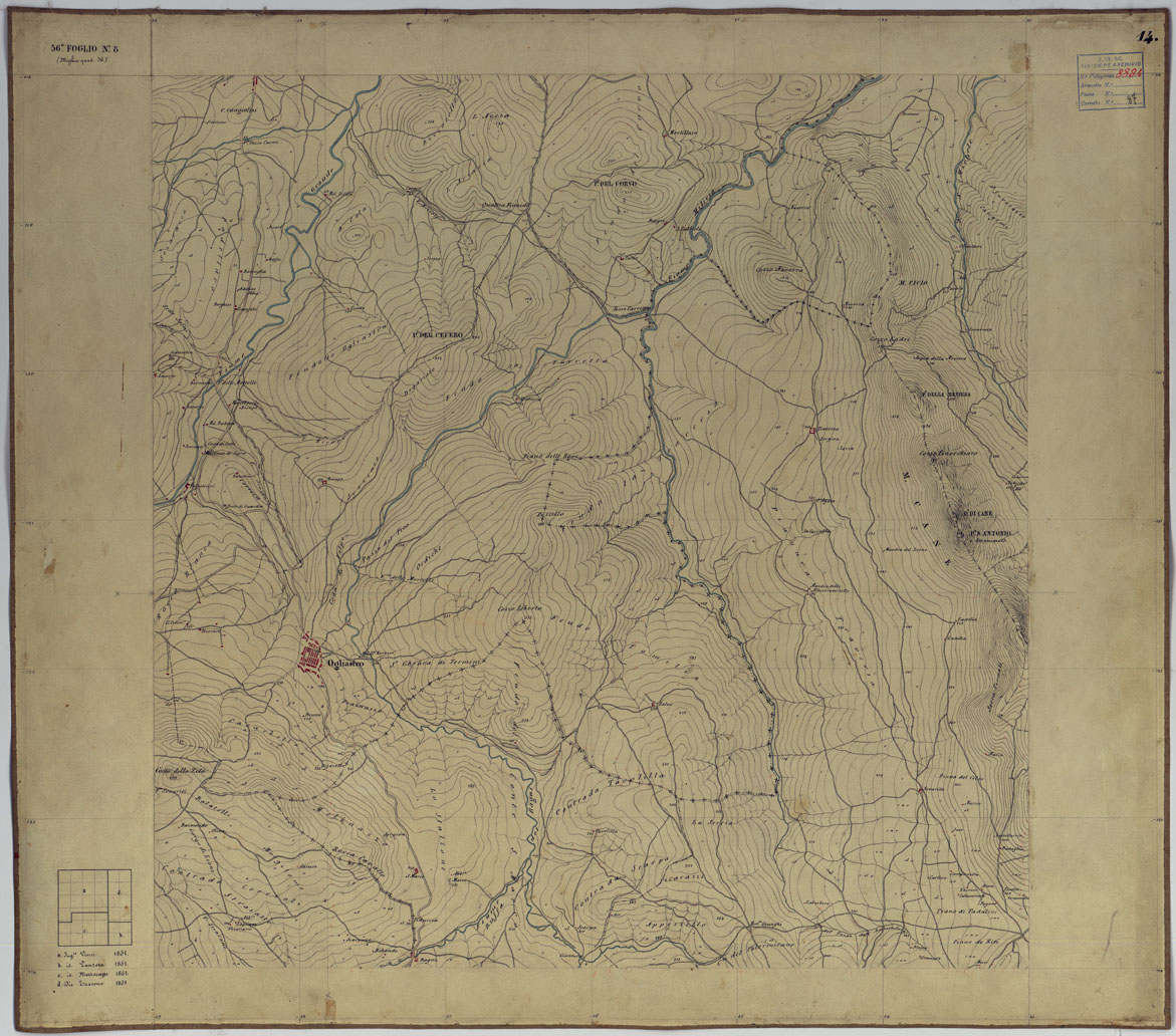 (N:14660) CARTA TOPOGRAFICA DELLA REGIONE DI PALERMO LEVATA DAL REALE OFFICIO TOPOGRAFICO DI NAPOLI - Foglio 14 Altavilla Milicia (CA007198) Carte e stampe antiche: riproduzione a colori su carta (formato A1)