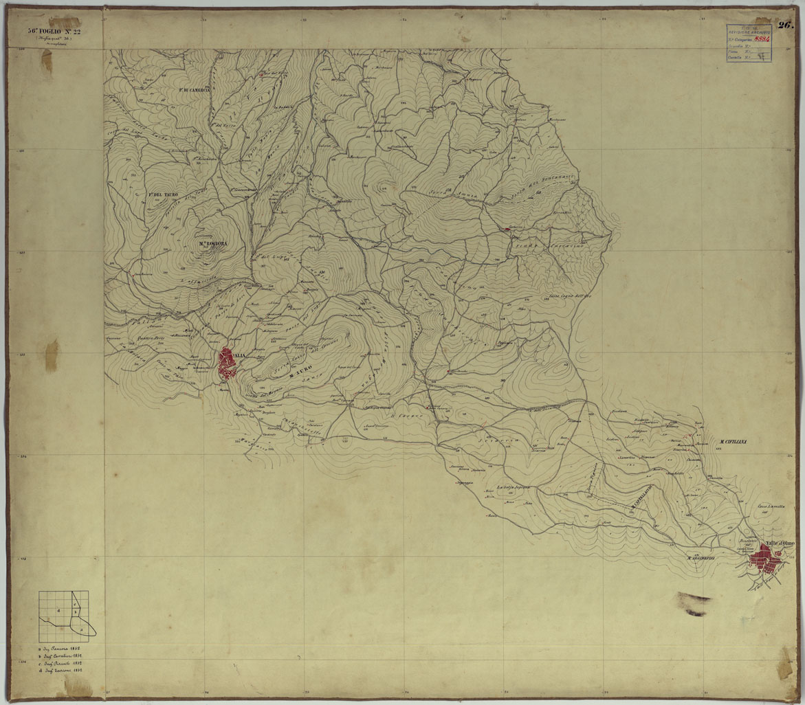 (N:14673) CARTA TOPOGRAFICA DELLA REGIONE DI PALERMO LEVATA DAL REALE OFFICIO TOPOGRAFICO DI NAPOLI - Foglio 26 Alia, Caccamo, Sclafari Bagni, Valledolmo, Vallelungo Pratameno, Montemaggiore Belsito (CA007210) Carte e stampe antiche: riproduzione a colori su carta (formato A1)
