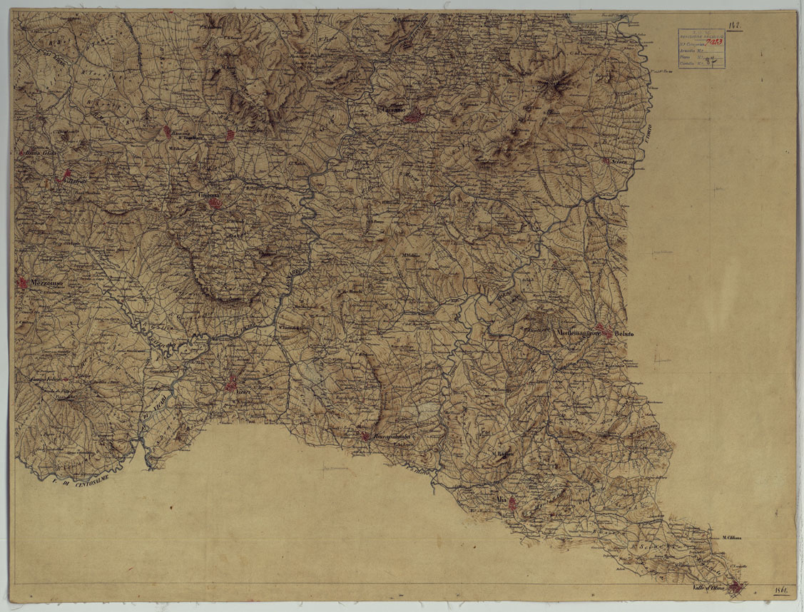 (N:13098) PALERMO E DINTORNI - Foglio 6 - Caccamo, Ciminna, Villafrati, Mezzojuso, Vicari (CA007216) Carte e stampe antiche: riproduzione a colori su carta (formato A1)