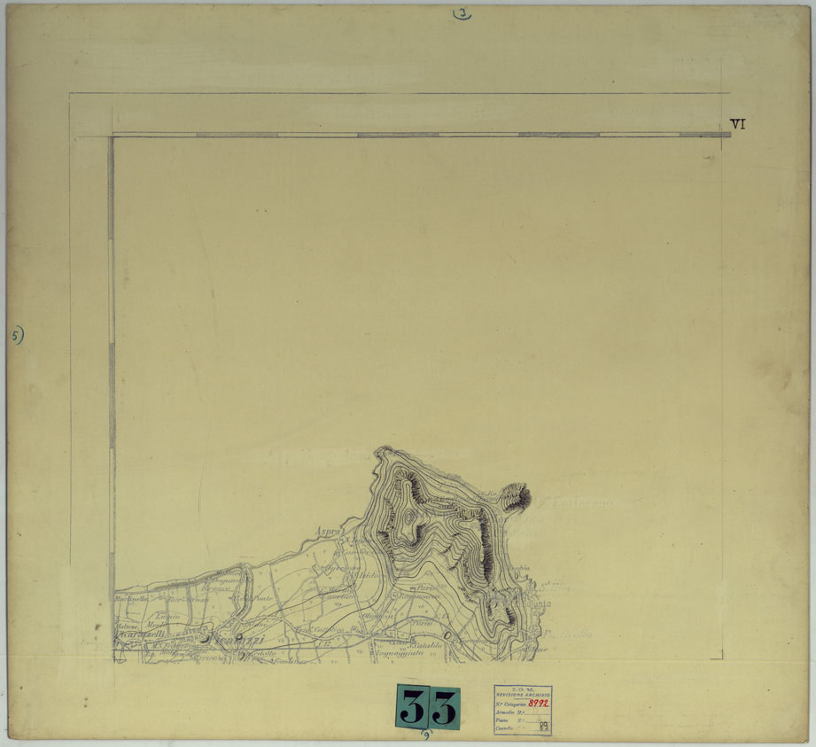 (N:25114) PALERMO E DINTORNI - FOGLIO VI (CURVE). (CA007419) Carte e stampe antiche: riproduzione a colori su carta (formato A1)