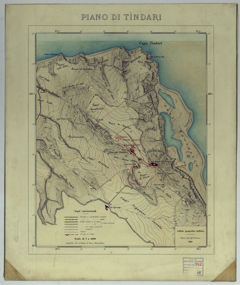 (N:17103) PIANO DI TNDARI. (CA007426) Carte e stampe antiche: riproduzione a colori su carta (formato A1)