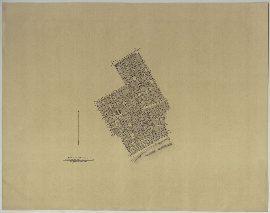 (N:25158) CARTA DEI DODICI QUARTIERI DI NAPOLI SENZA INDICAZIONI. (CA007511) Carte e stampe antiche: riproduzione a colori su carta (formato A1)