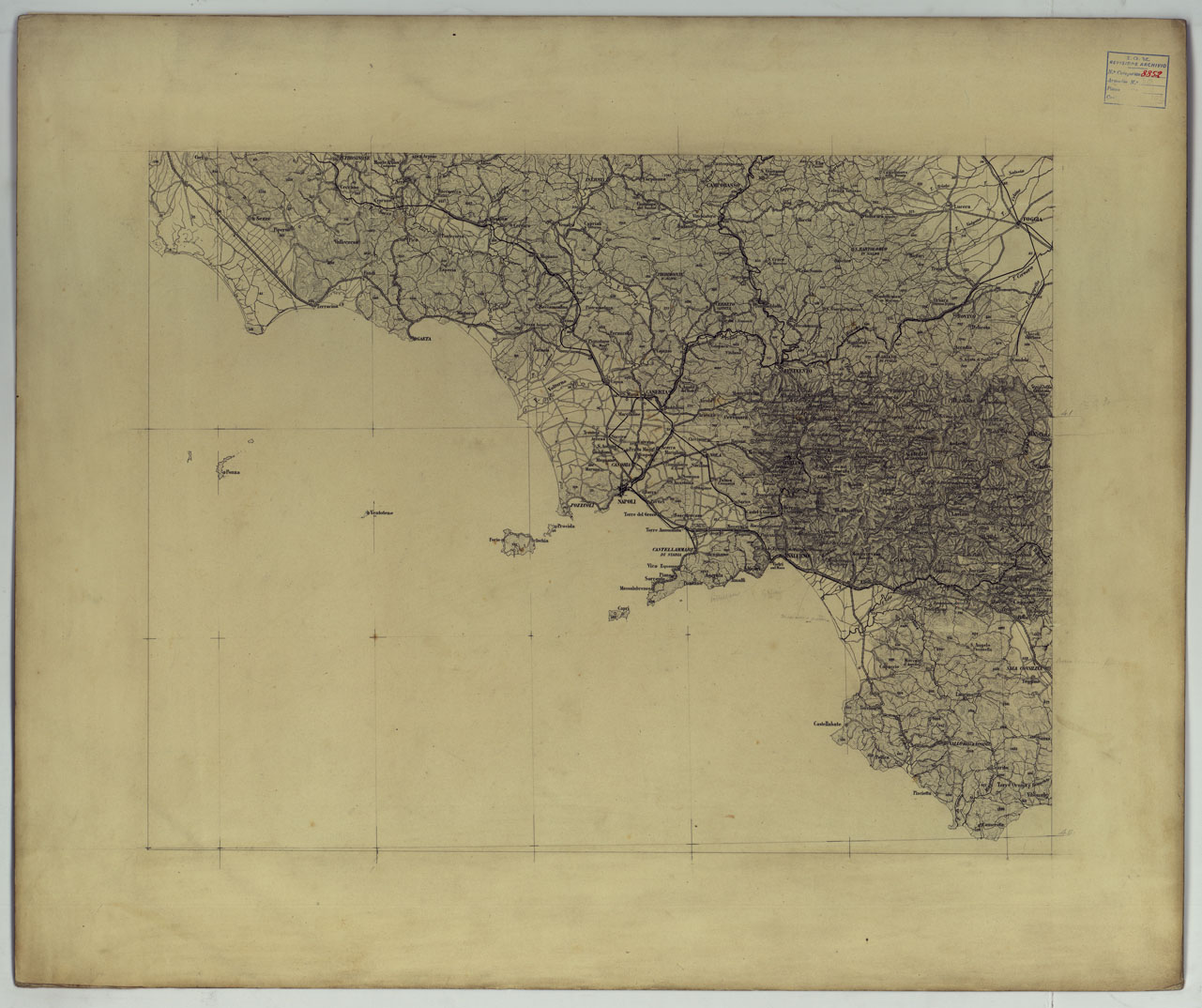 (N:17207) NAPOLI. (CA007762) Carte e stampe antiche: riproduzione a colori su carta (formato A1)