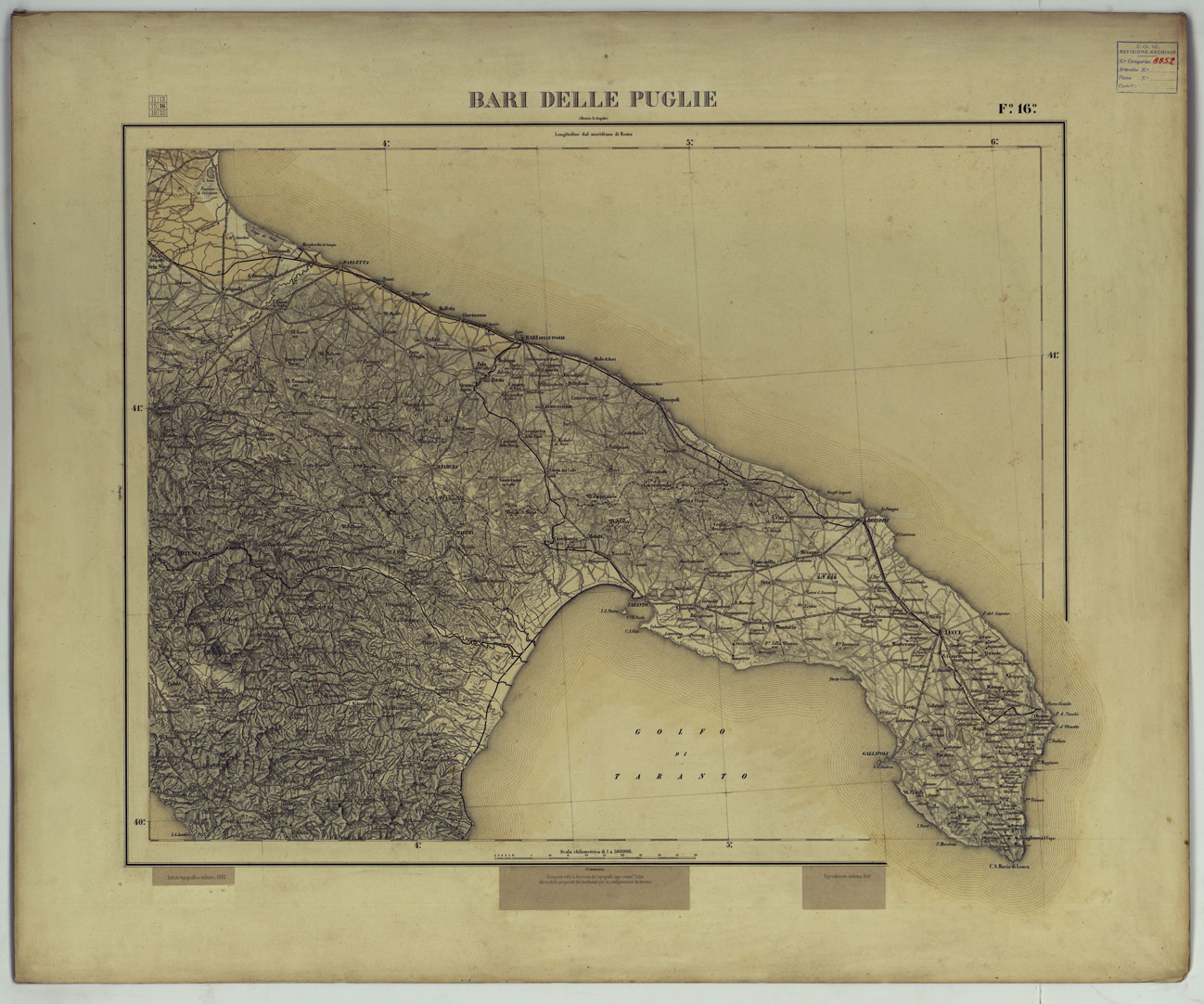 (N:17208) BARI DELLE PUGLIE. (CA007763) Carte e stampe antiche: riproduzione a colori su carta (formato A1)