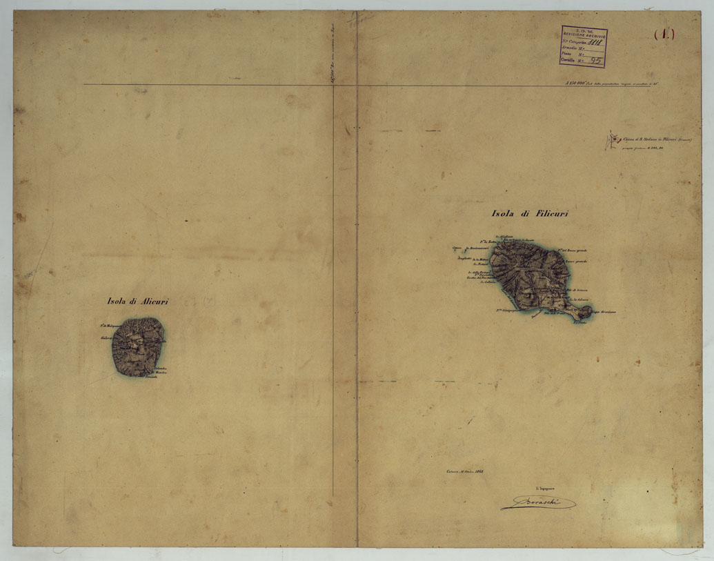 (N:68) ISOLE DI ALICUDI E FILICUDI (Isole Eolie) - Foglio 1 (CA007792) Carte e stampe antiche: riproduzione a colori su carta (formato A1)