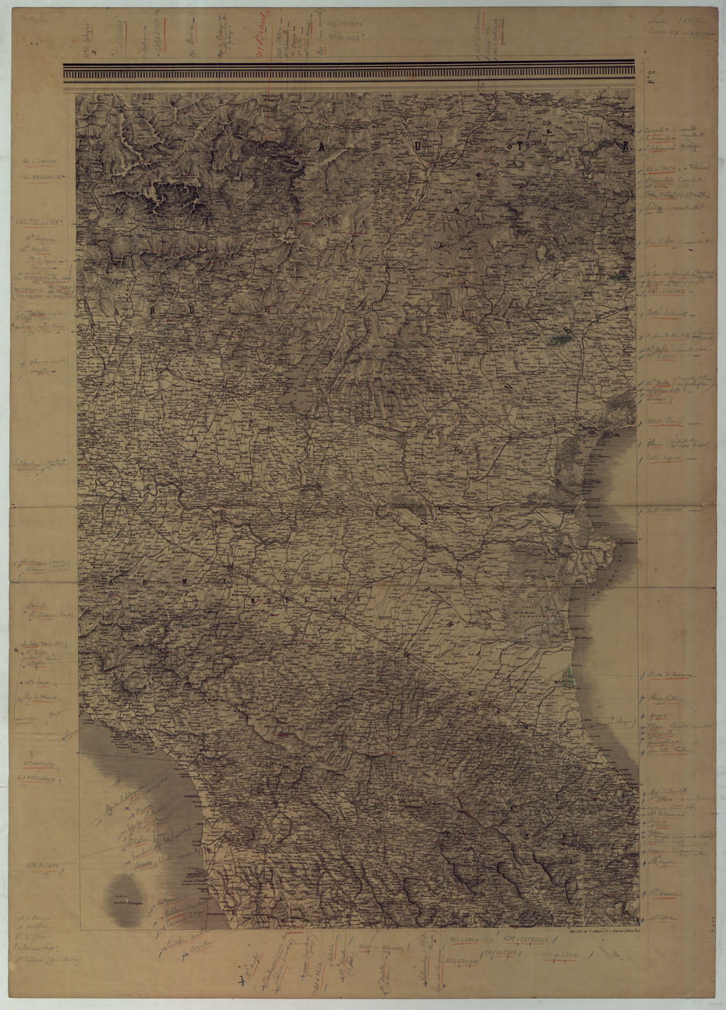 (N:17248) CARTE DU ROYAUME D'ITALIE - Foglio 2
 (CA007800) Carte e stampe antiche: riproduzione a colori su carta (formato A1)