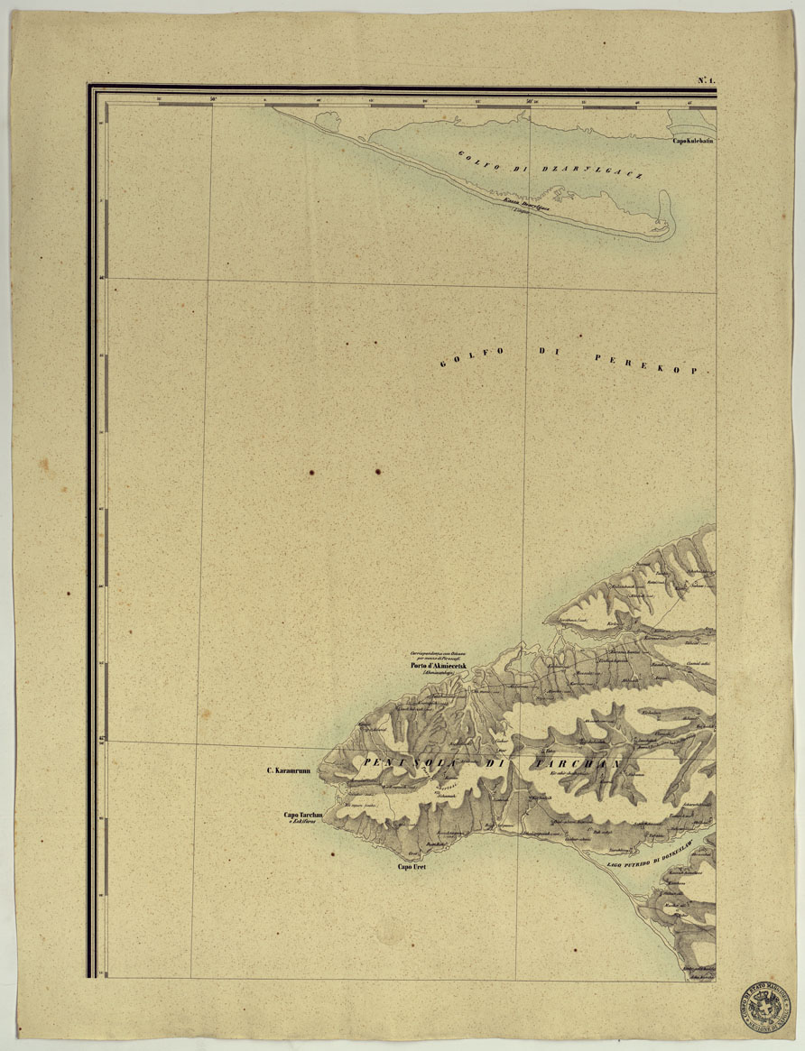 (N:17273) CARTA TOPOGRAFICA MILITARE DELLA CRIMEA - Foglio 1 (CA007817) Carte e stampe antiche: riproduzione a colori su carta (formato A1)