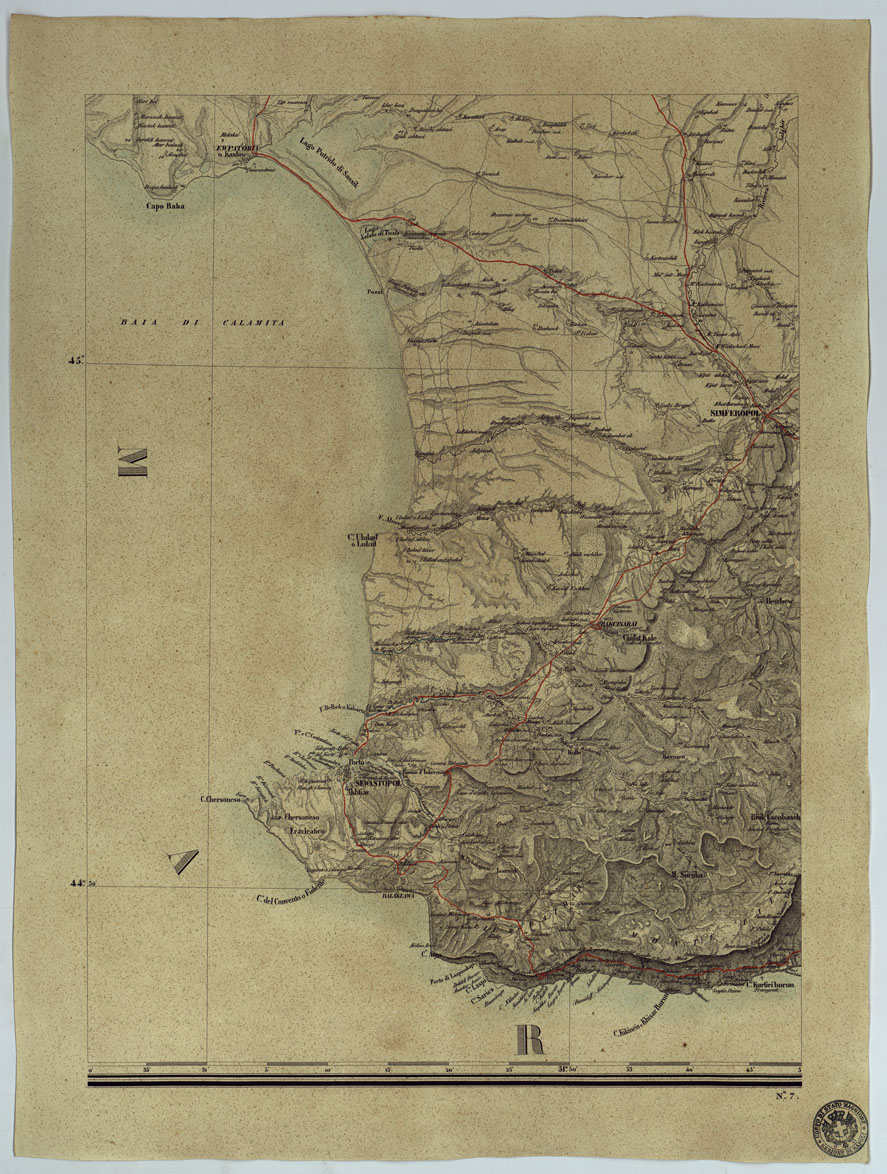 (N:17281) CARTA TOPOGRAFICA MILITARE DELLA CRIMEA - Foglio 7 (CA007823) Carte e stampe antiche: riproduzione a colori su carta (formato A1)
