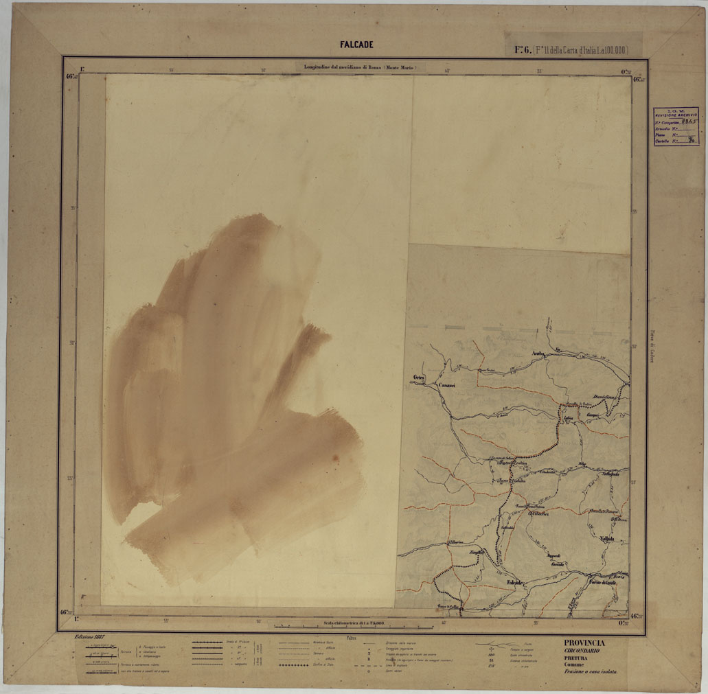 (N:17369) CARTA D'ITALIA DEGLI ALPINI - 2 Copia FALCADE Foglio n. 6 (CA007845) Carte e stampe antiche: riproduzione a colori su carta (formato A1)