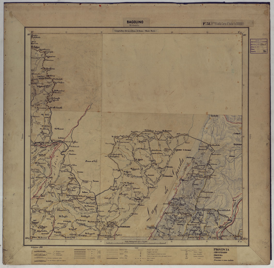 (N:17387) CARTA D'ITALIA DEGLI ALPINI - 2 Copia BAGOLINO Foglio n. 31 (CA007864) Carte e stampe antiche: riproduzione a colori su carta (formato A1)