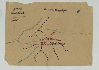 (N:25392) CARTA ITINERARIA D'ITALIA PER GLI ALPINI NORMALI D'ARCHIVIO CON AGGIORNAMENTO FINO AL 1910 EDIZIONE COMPLETA NNO 1909 - FOGLIO 14 SONDRIO. (CA007902, CA007903, CA007904) Carte e stampe antiche: riproduzione a colori su carta (formato A1)