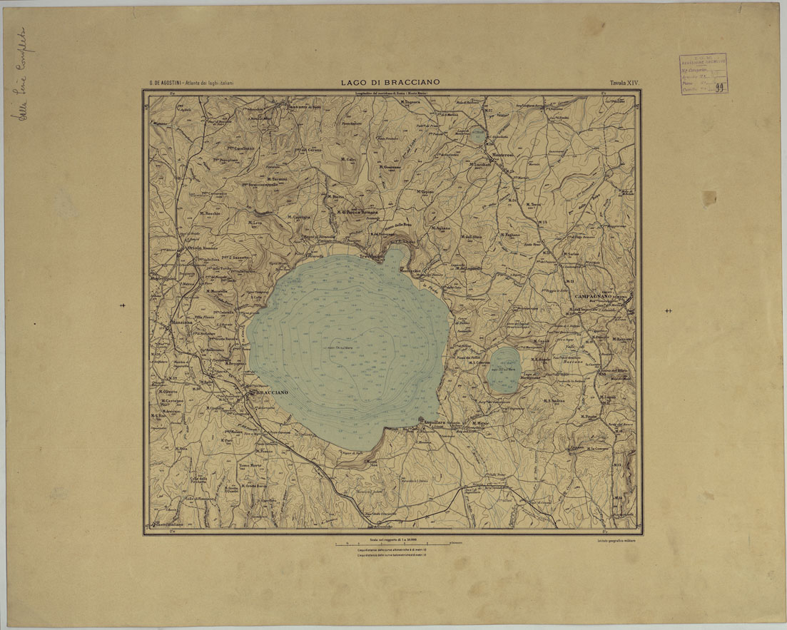 (N:17688) ATLANTE DEI LAGHI ITALIANI TAV  XIV  LAGO DI BRACCIANO (CA008244) Carte e stampe antiche: riproduzione a colori su carta (formato A1)