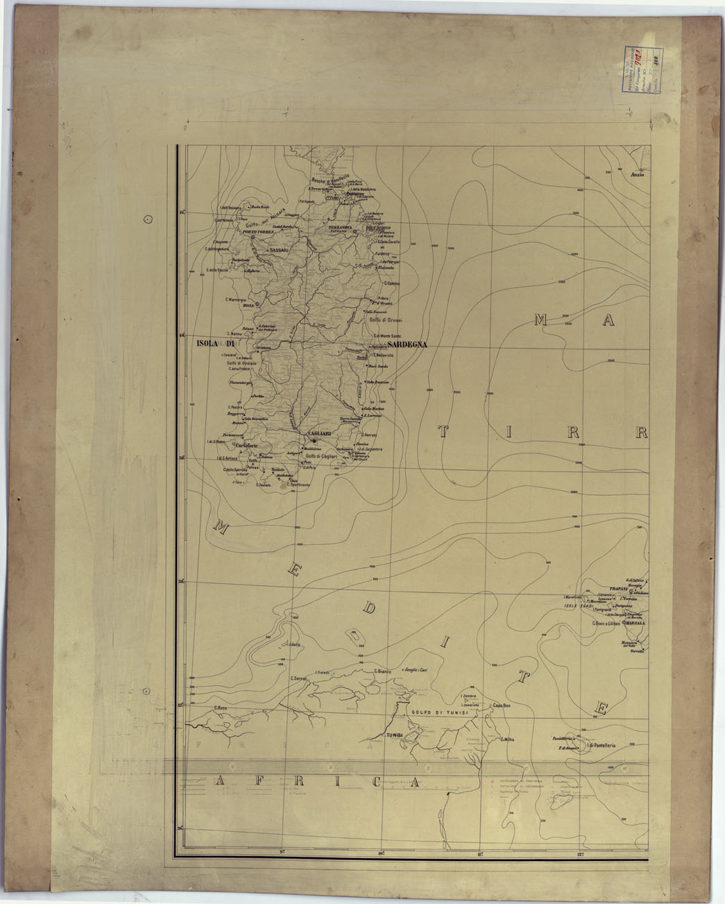 (N:17716) CARTA DEI PORTI MARITTIMI DEL REGNO D'ITALIA -Tavola n. 1B
 (CA008264) Carte e stampe antiche: riproduzione a colori su carta (formato A1)