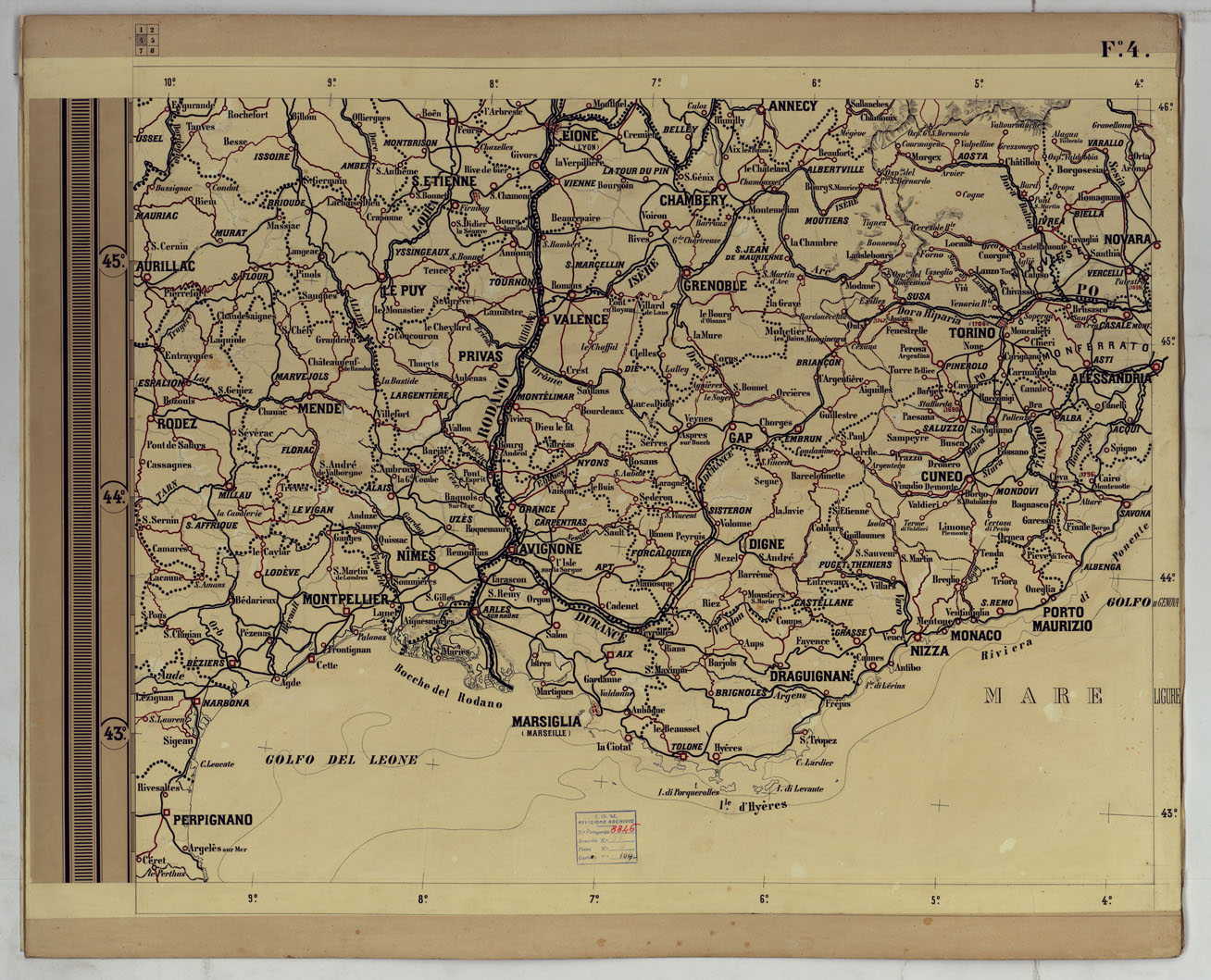 (N:17775) CARTA SCOLASTICA POLITICA AD USO DELLE SCUOLE MILITARI  - FOGLIO 4. (CA008357) Carte e stampe antiche: riproduzione a colori su carta (formato A1)
